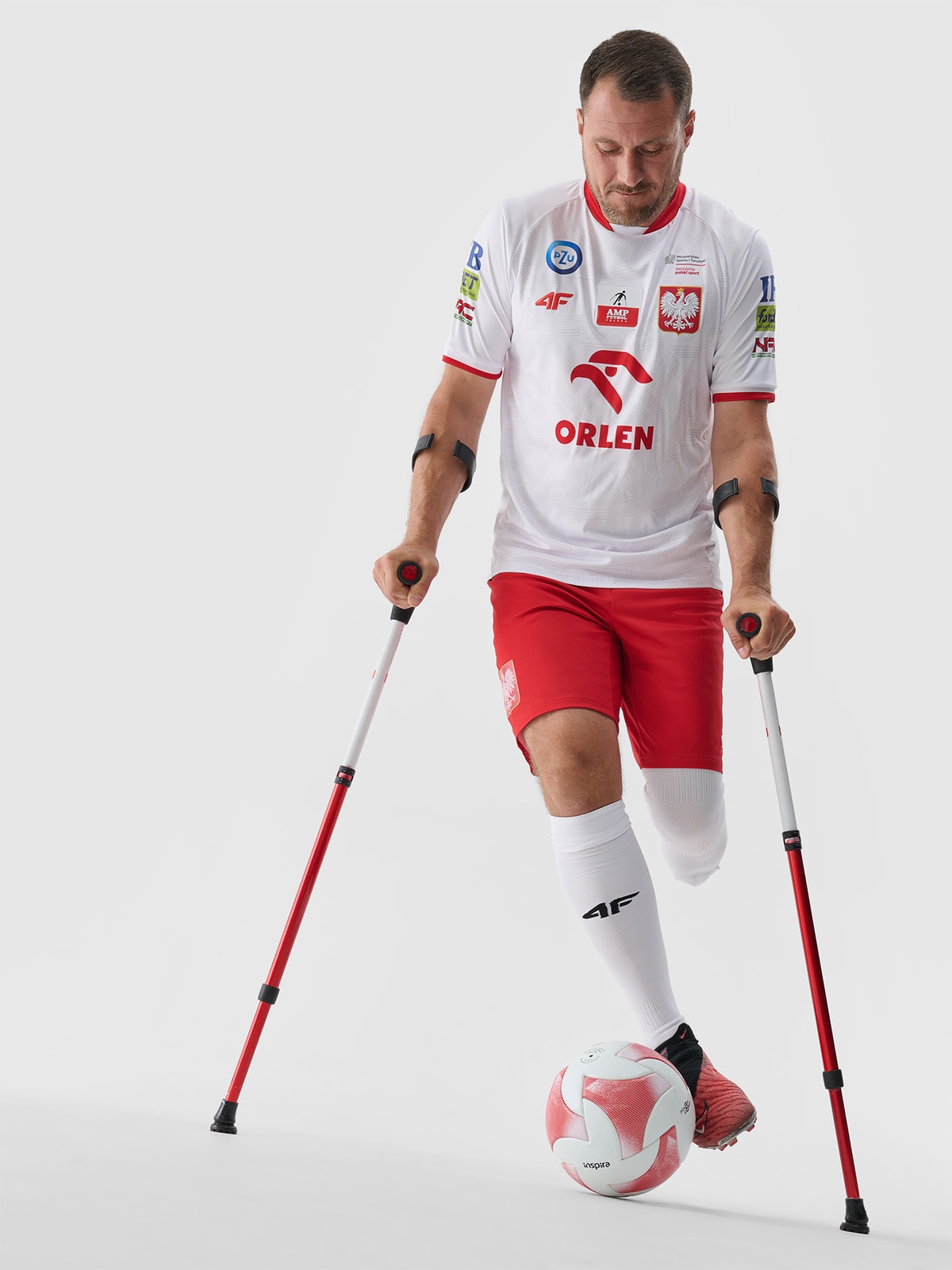 4F Koszulka replika domowa AMP Futbol męska - biała XL