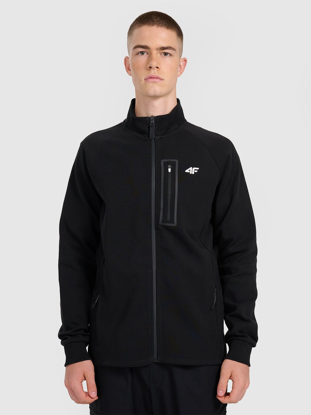 4F Bluza dresowa rozpinana bez kaptura męska - czarna M