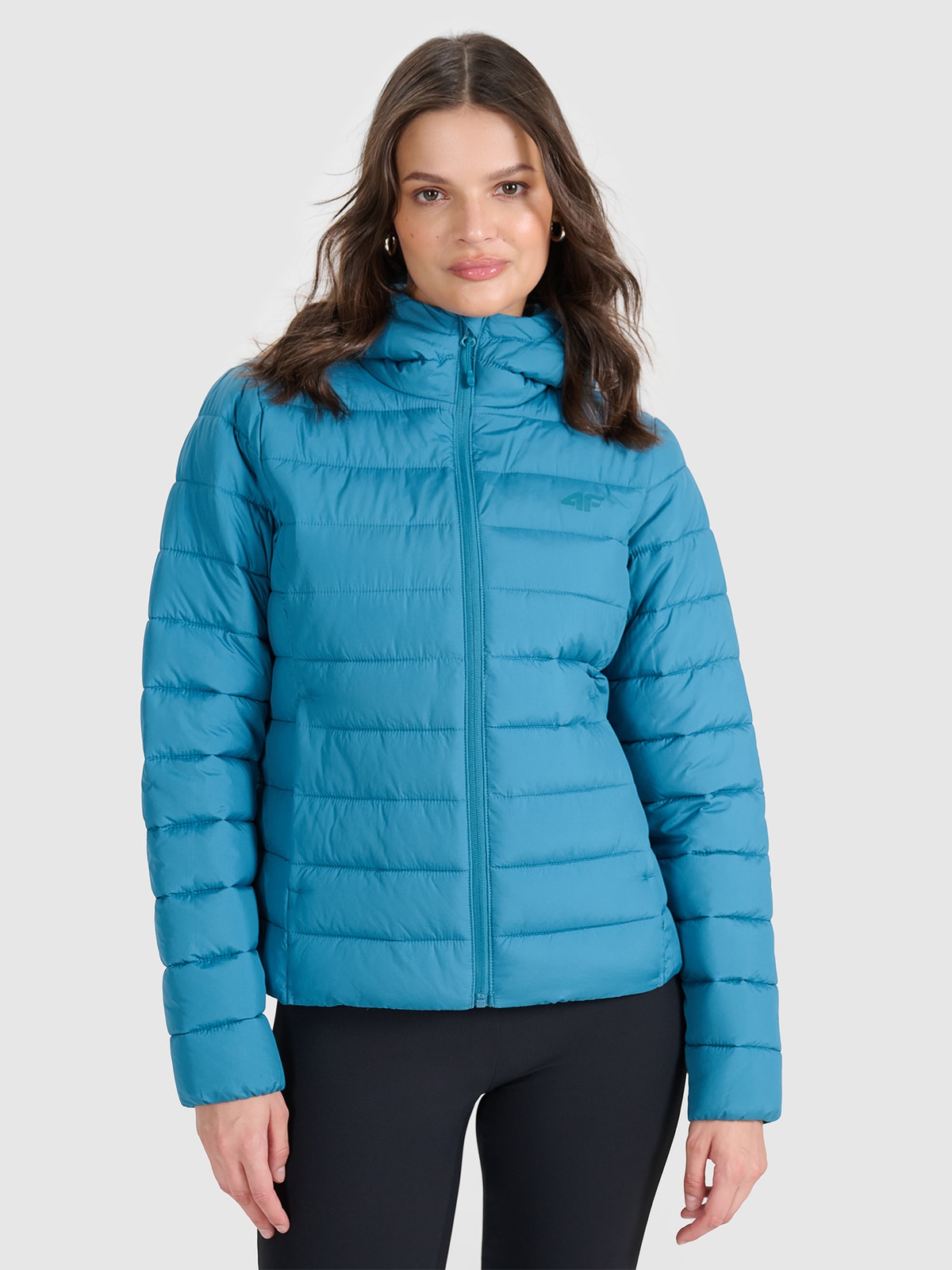 4F Kurtka puchowa z wypełnieniem syntetycznym damska - turkusowa XS