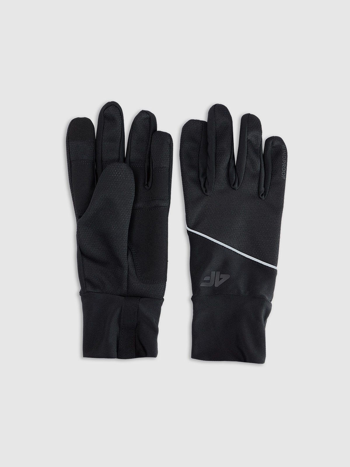 4F Rękawiczki softshellowe Touch Screen uniseks - czarne XS