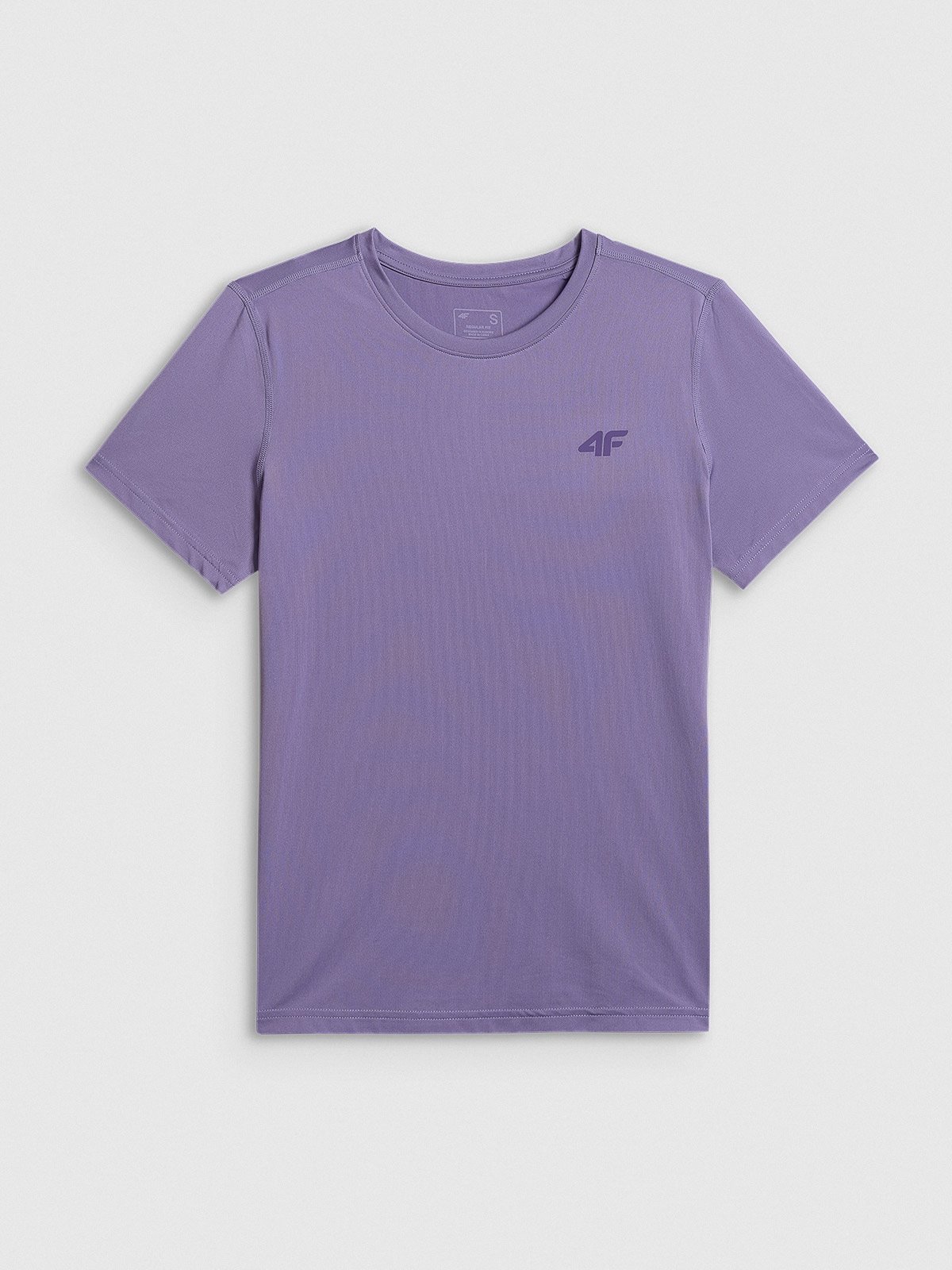 4F Koszulka treningowa regular szybkoschnąca damska - fioletowa S