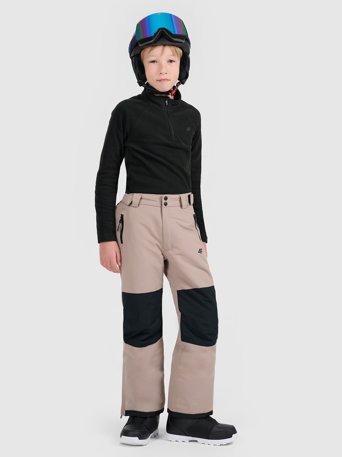 4F Spodnie snowboardowe membrana 10000 chłopięce - brązowe 146 (10-11 lat)