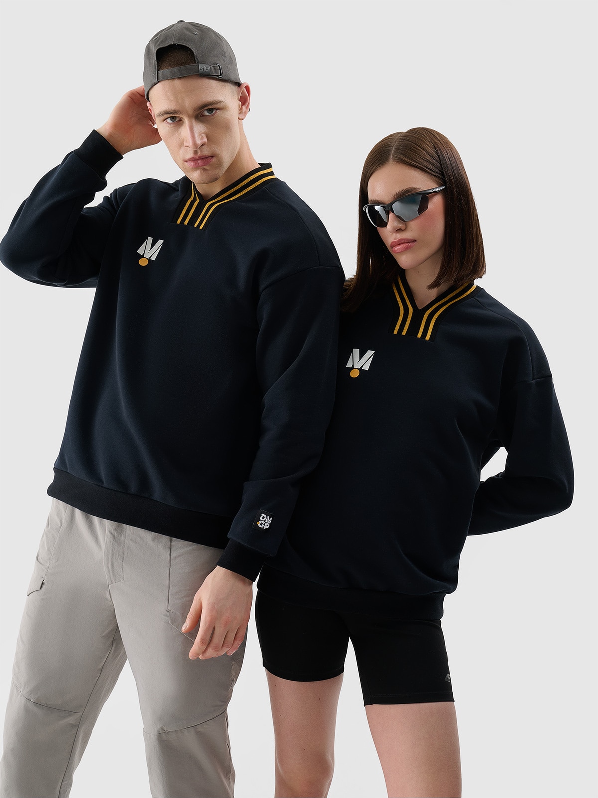 4F Bluza dresowa nierozpinana bez kaptura uniseks 4F x Drift Masters - czarna XXL