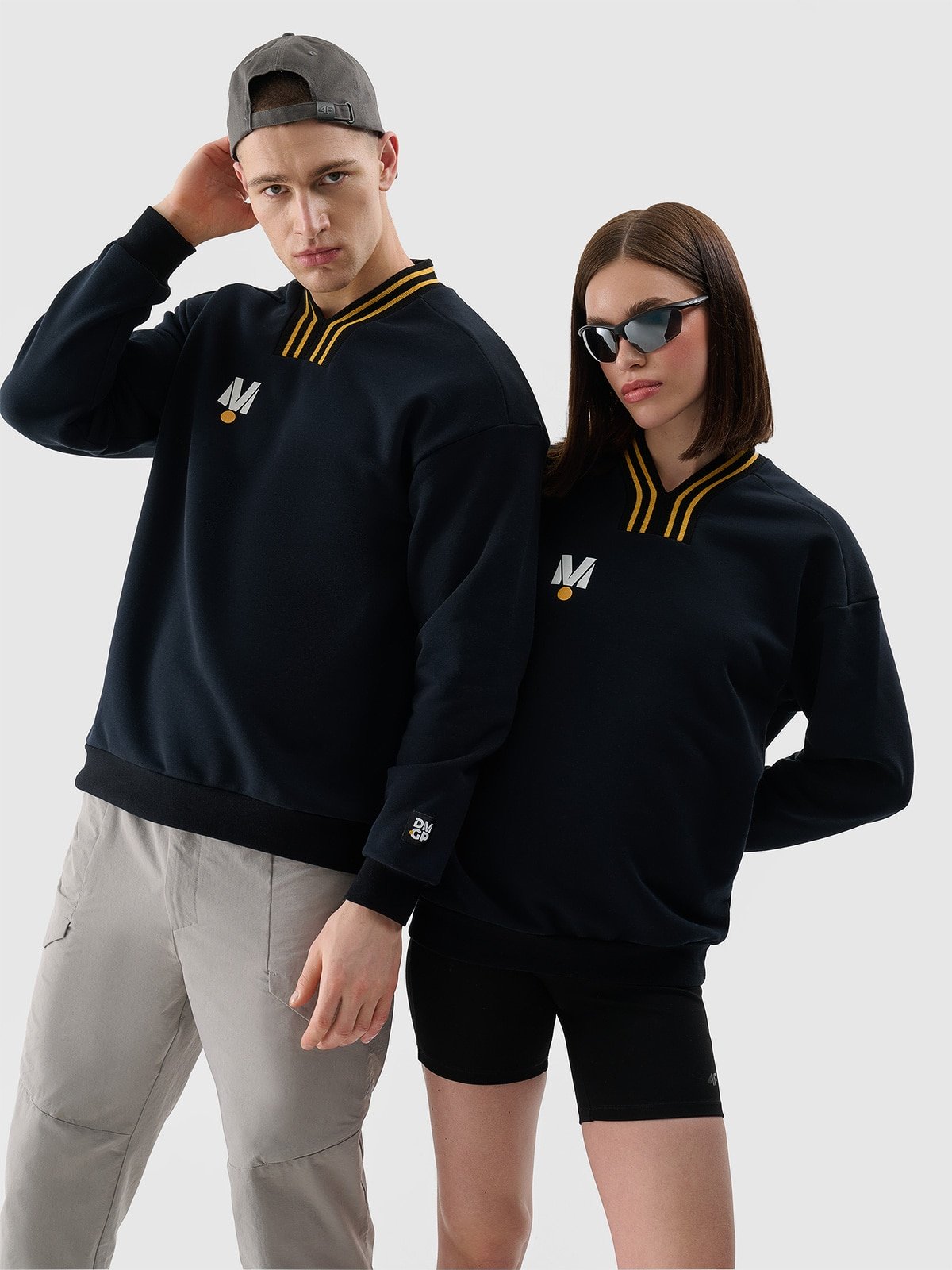 4F Bluza dresowa nierozpinana bez kaptura uniseks 4F x Drift Masters - czarna XXL