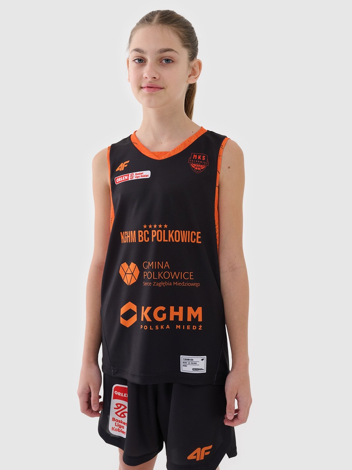 4F Koszulka meczowa replika wyjazdowa z sezonu 2024/25 dziecięca 4F x MKS Polkowice - multikolor 110/116