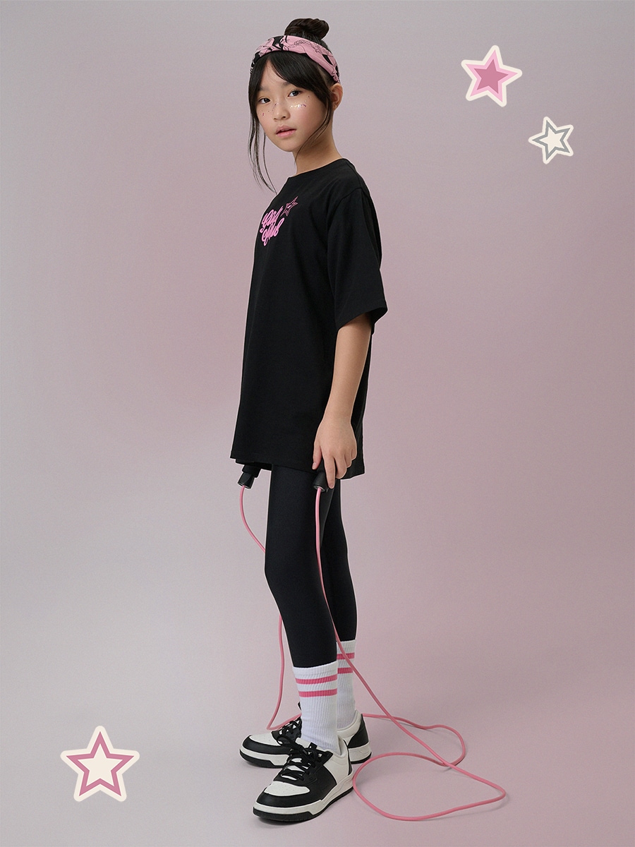 4F Legginsy dzianinowe z wysokim stanem dziewczęce - czarne 134/140 (8-10 lat)