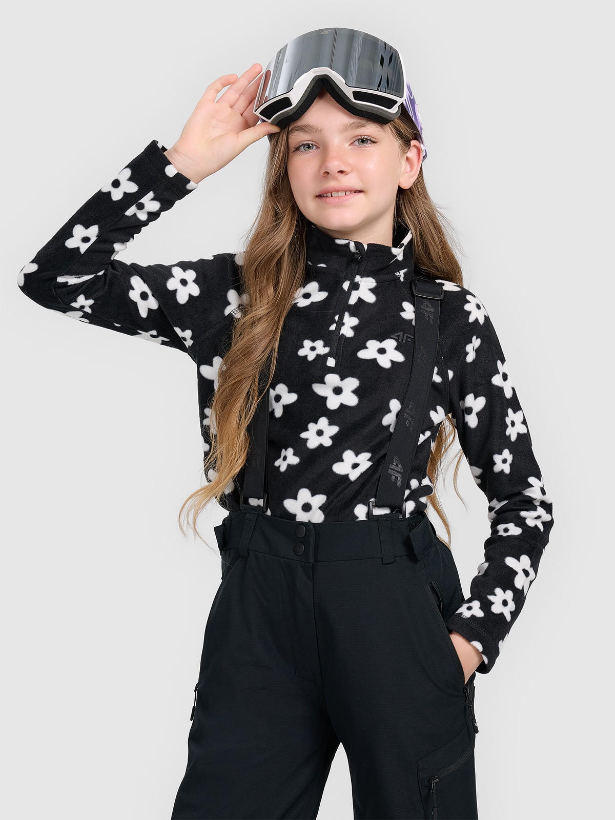 4F Bielizna termiczna polarowa (góra) dziewczęca - czarna 134/140 (8-10 lat)