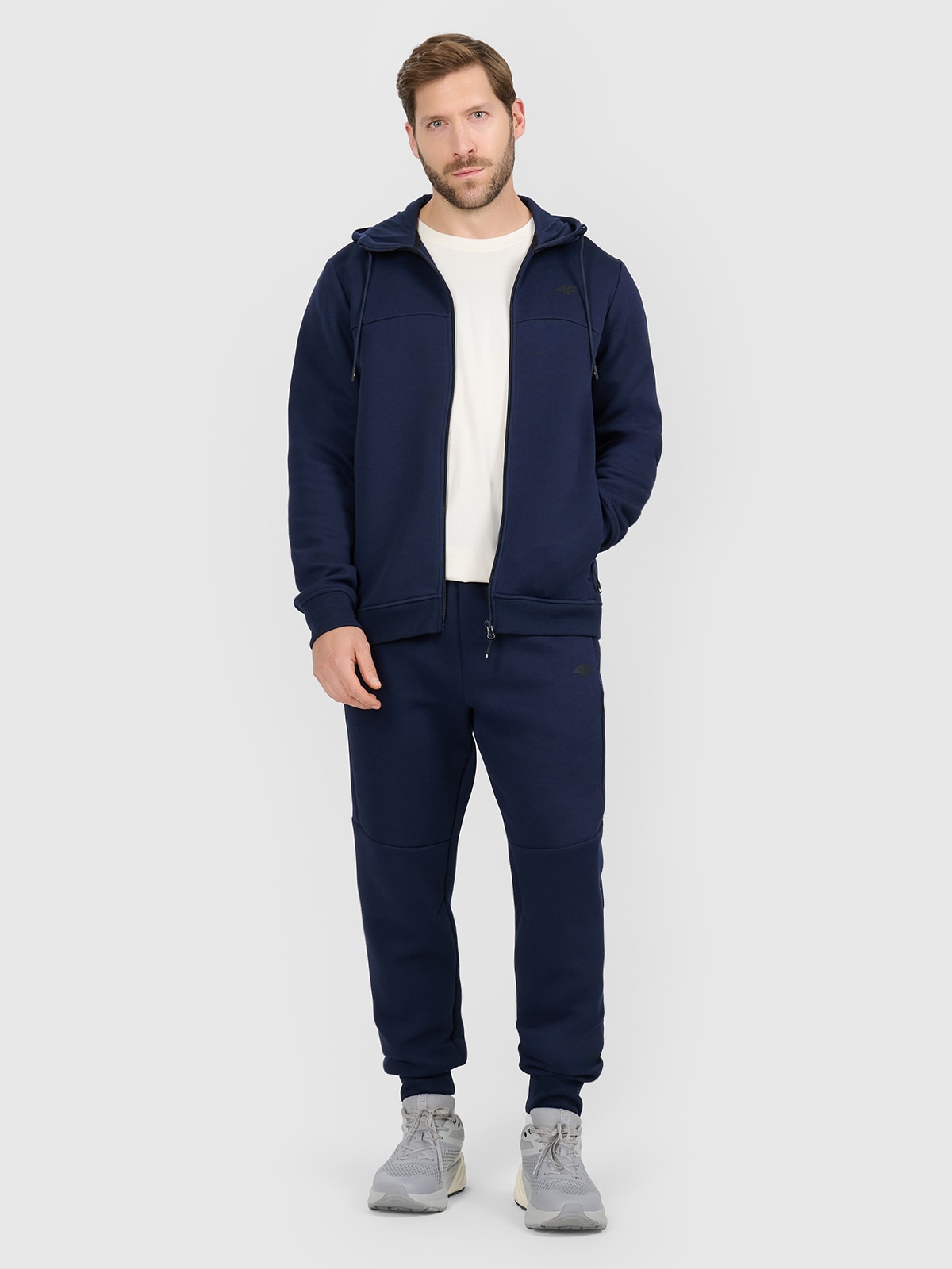 4F Spodnie dresowe joggery męskie - granatowe XXL