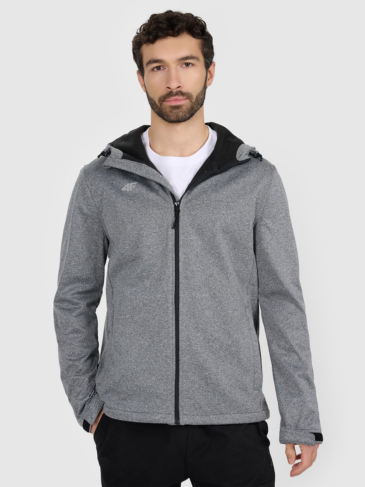 4F Kurtka softshell wiatroodporna membrana 5 000 męska - szara XS