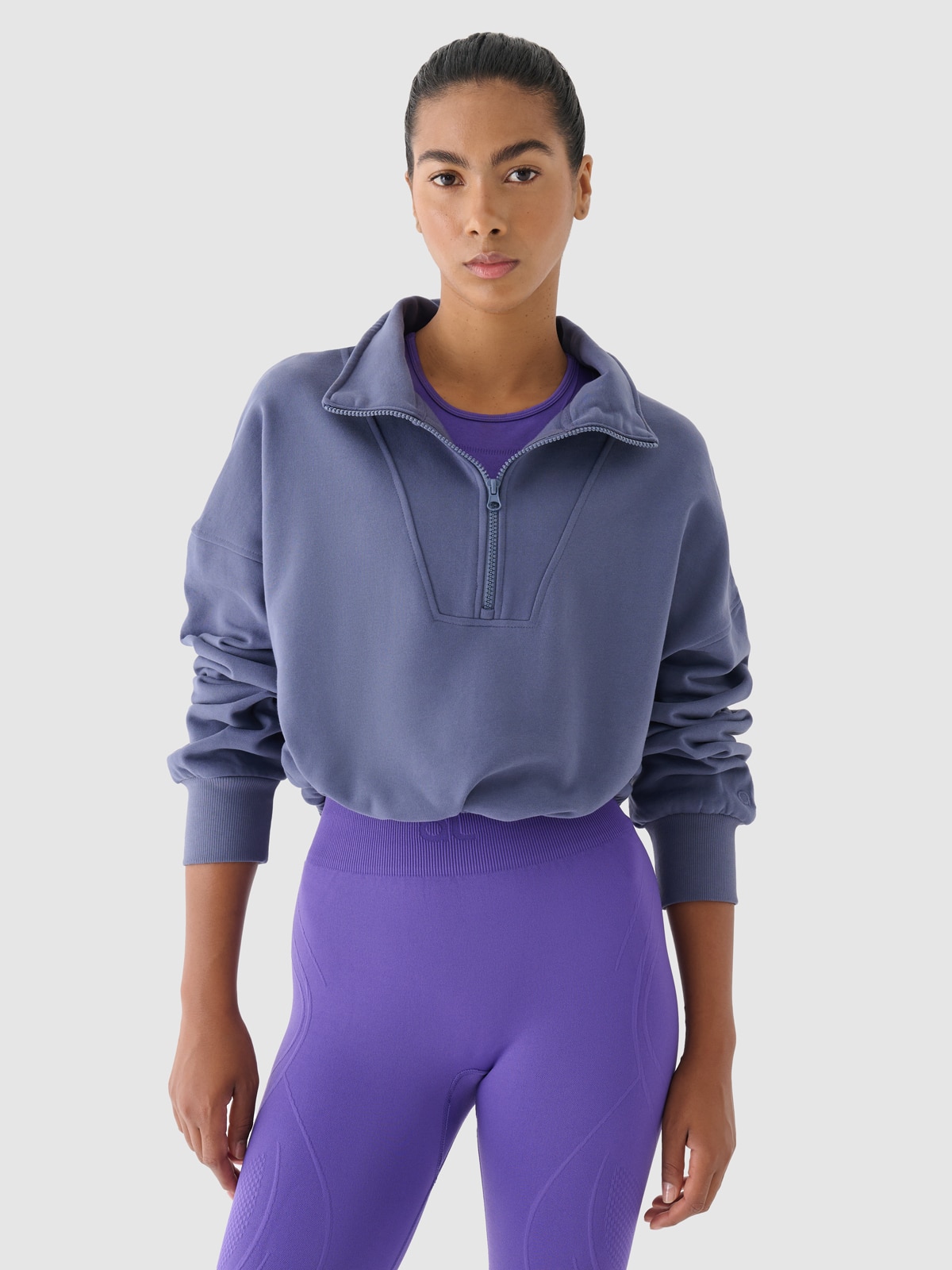 4F Bluza dresowa bez kaptura damska 4F x Anna Lewandowska - granatowa L