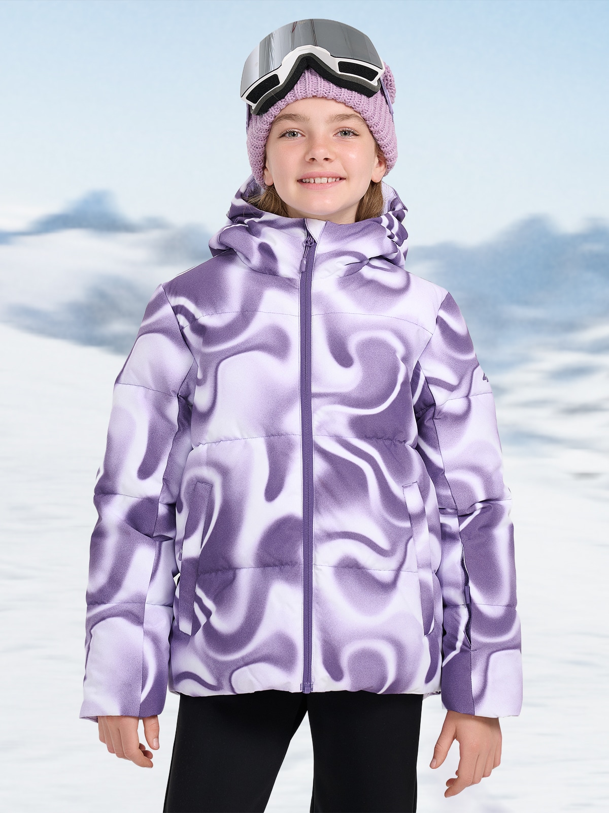 4F Kurtka narciarska membrana 5000 dziewczęca - multikolor 122 (6-7 lat)