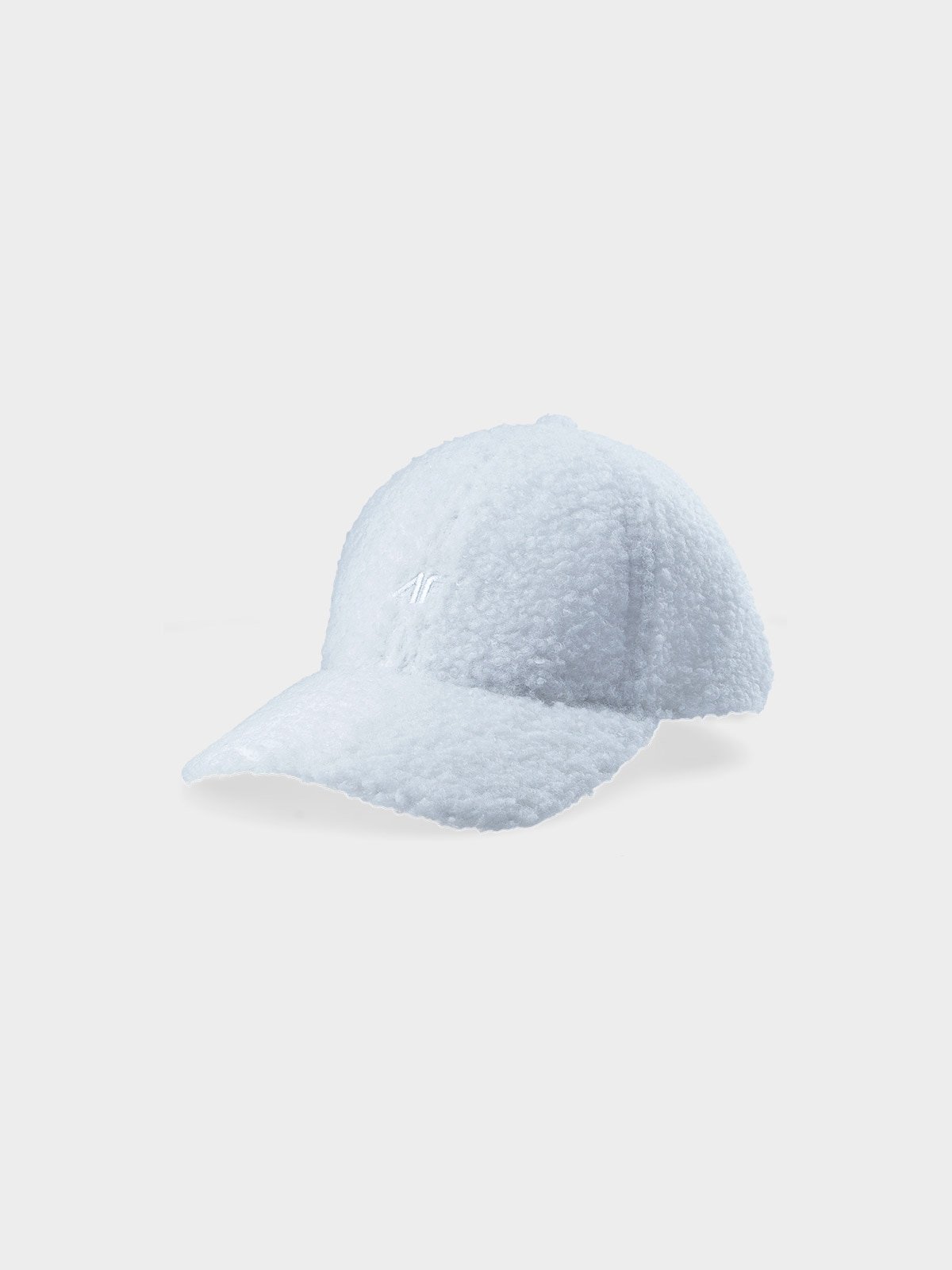 4F Czapka z daszkiem sherpa strapback damska - biała M