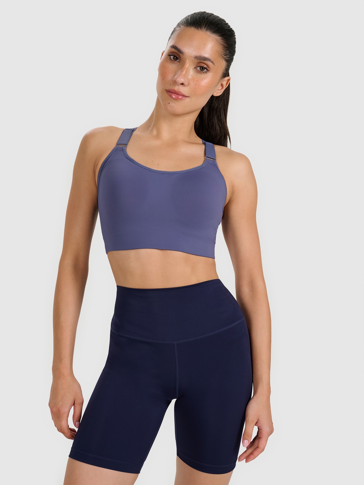 4F Biustonosz treningowy z wysokim wsparciem - granatowy S