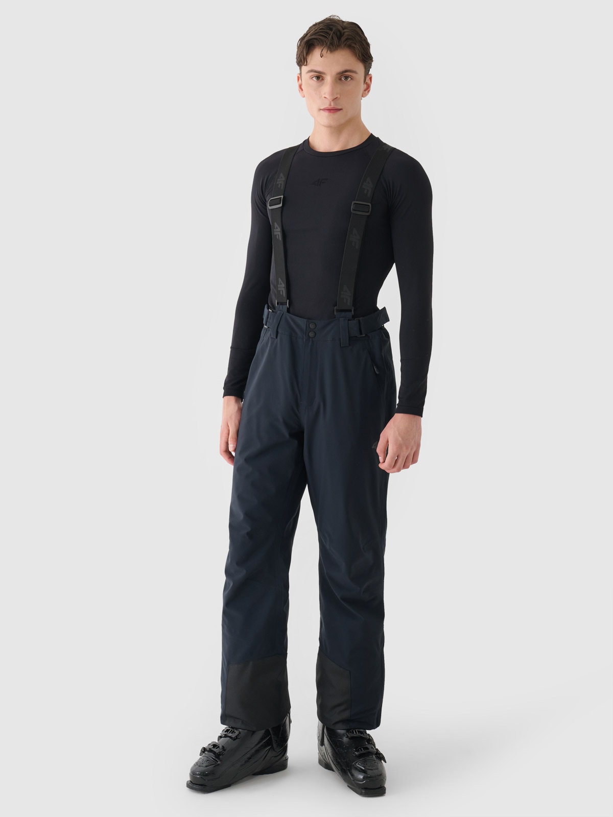 4F Spodnie narciarskie z szelkami membrana 5000 męskie - czarne 3XL