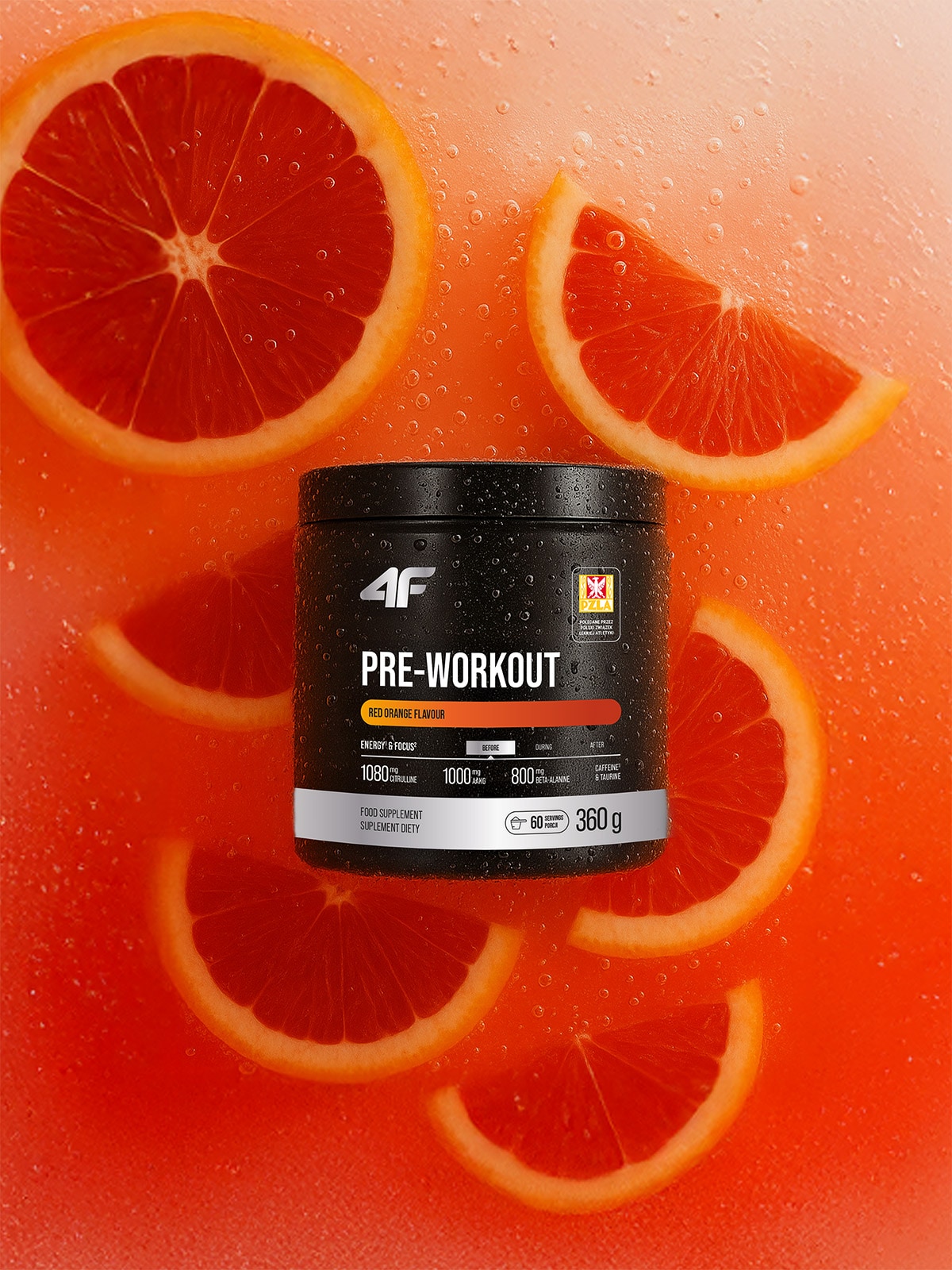4F Przedtreningówka PRE-WORKOUT - suplement diety (360g) czerwona pomarańcza 360 G