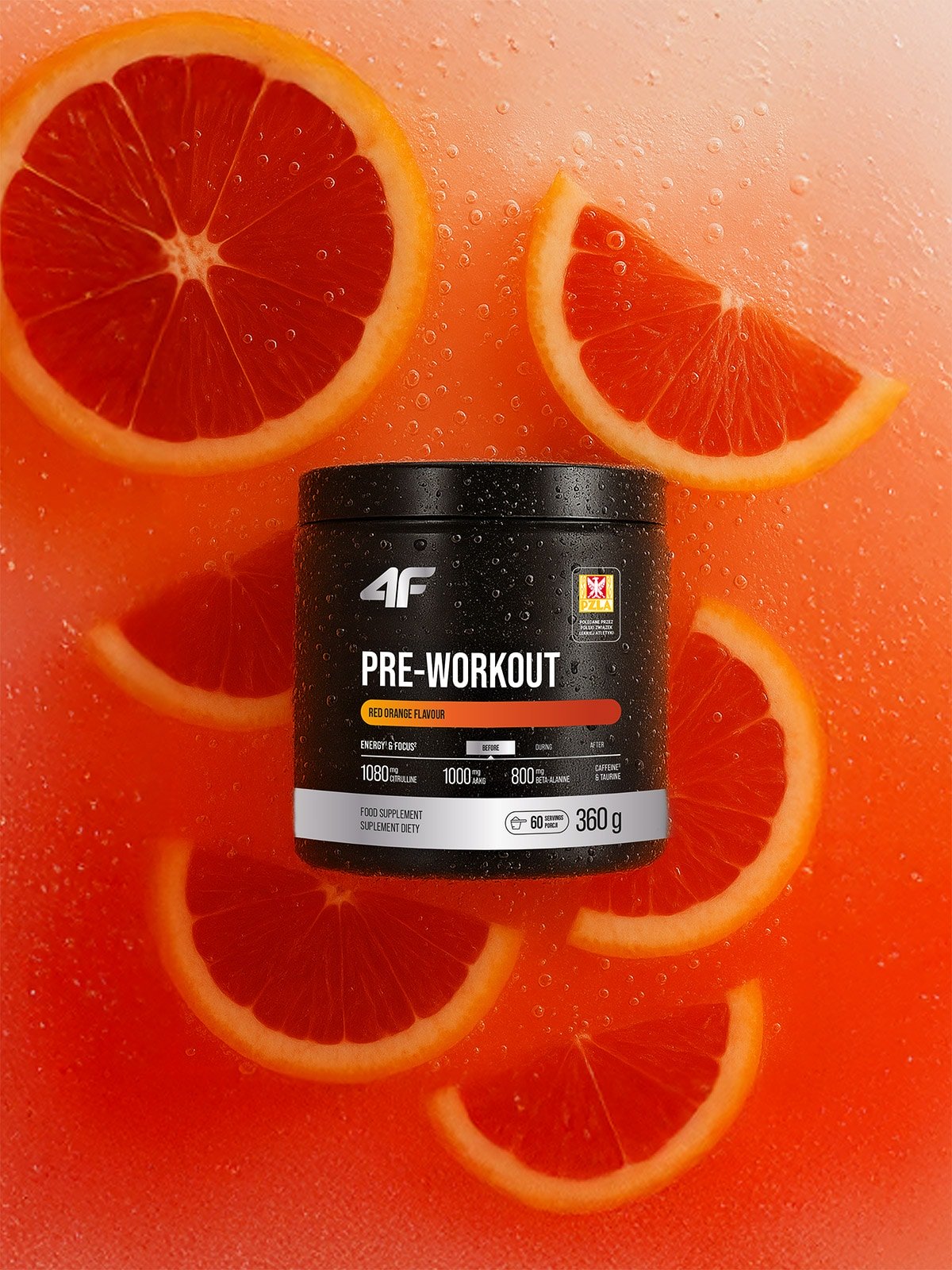 4F Przedtreningówka PRE-WORKOUT - suplement diety (360g) czerwona pomarańcza 360 G