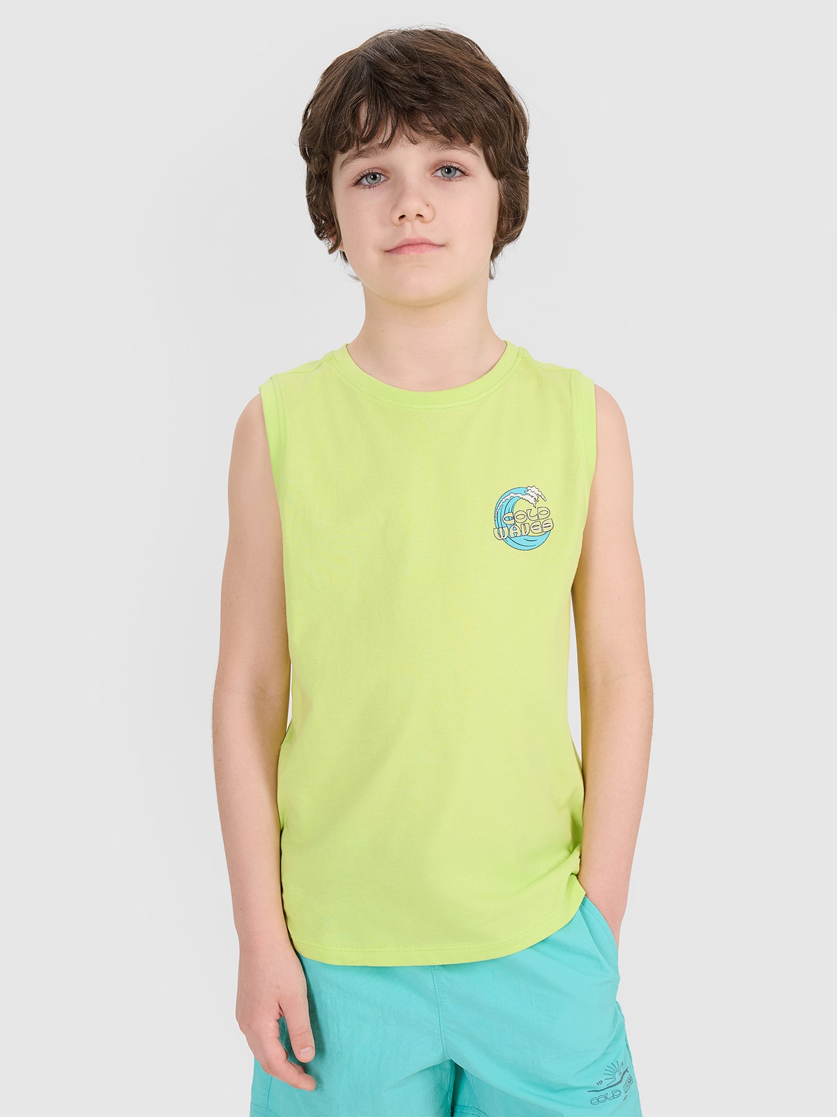 4F Tank top regular z nadrukiem chłopięcy - zielony 146 (10-11 lat)