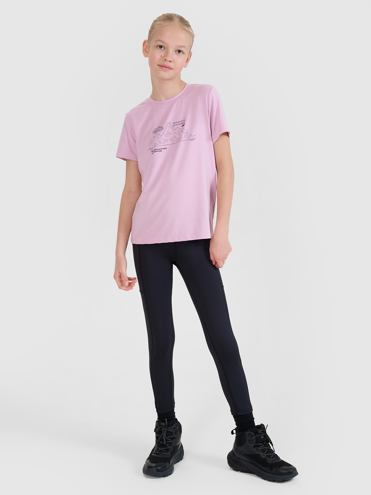 4F Spodnie trekkingowe szybkoschnące dziewczęce - czarne 146/152 (10-12 lat)