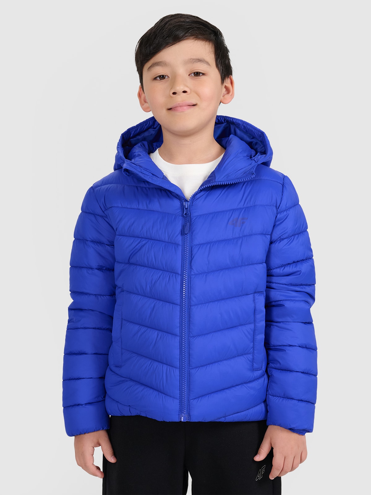 4F Kurtka puchowa z wypełnieniem syntetycznym chłopięca - niebieska 122 (6-7 lat)