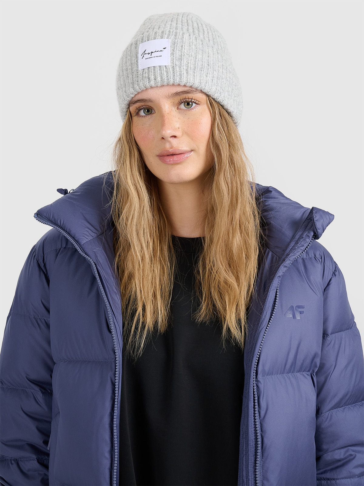 4F Czapka zimowa damska - szara M