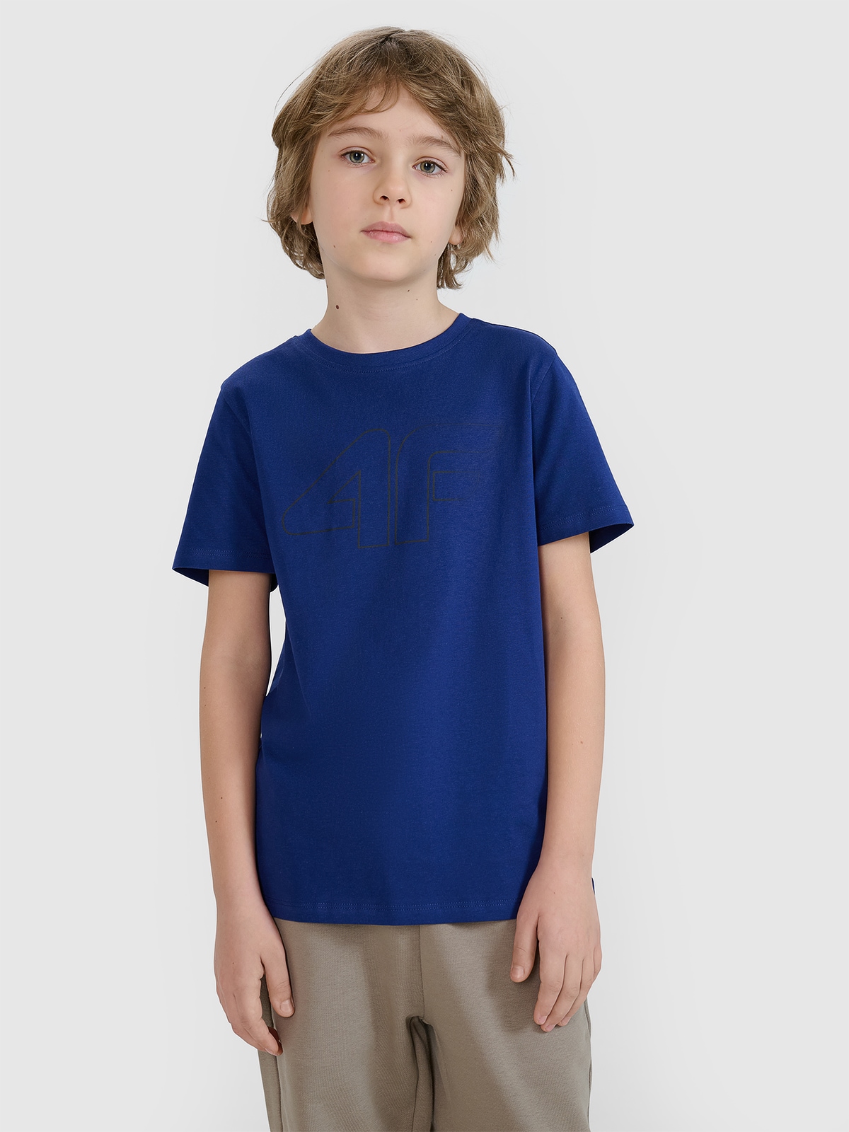 4F T-shirt z nadrukiem chłopięcy - niebieski 140 (9-10 lat)