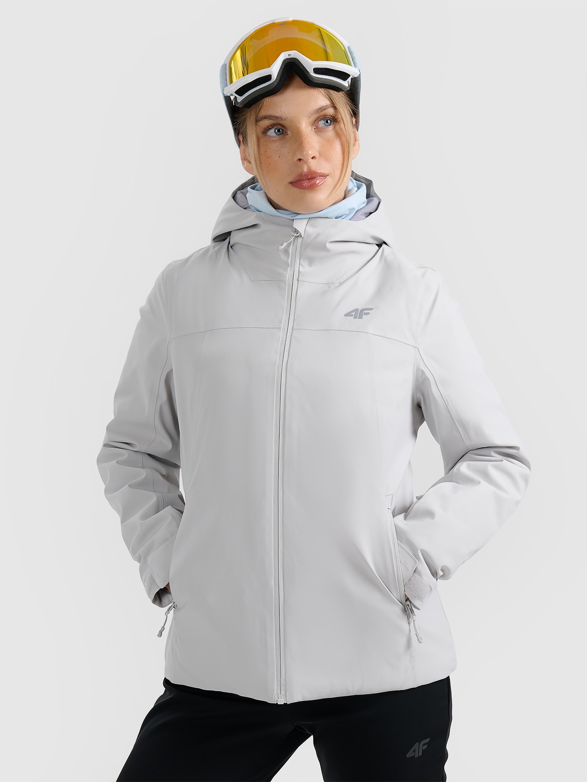 4F Kurtka narciarska membrana 5000 damska - szara XS