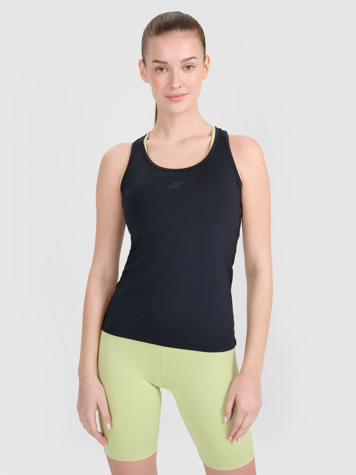 4F Top treningowy slim szybkoschnący damski - czarny XL