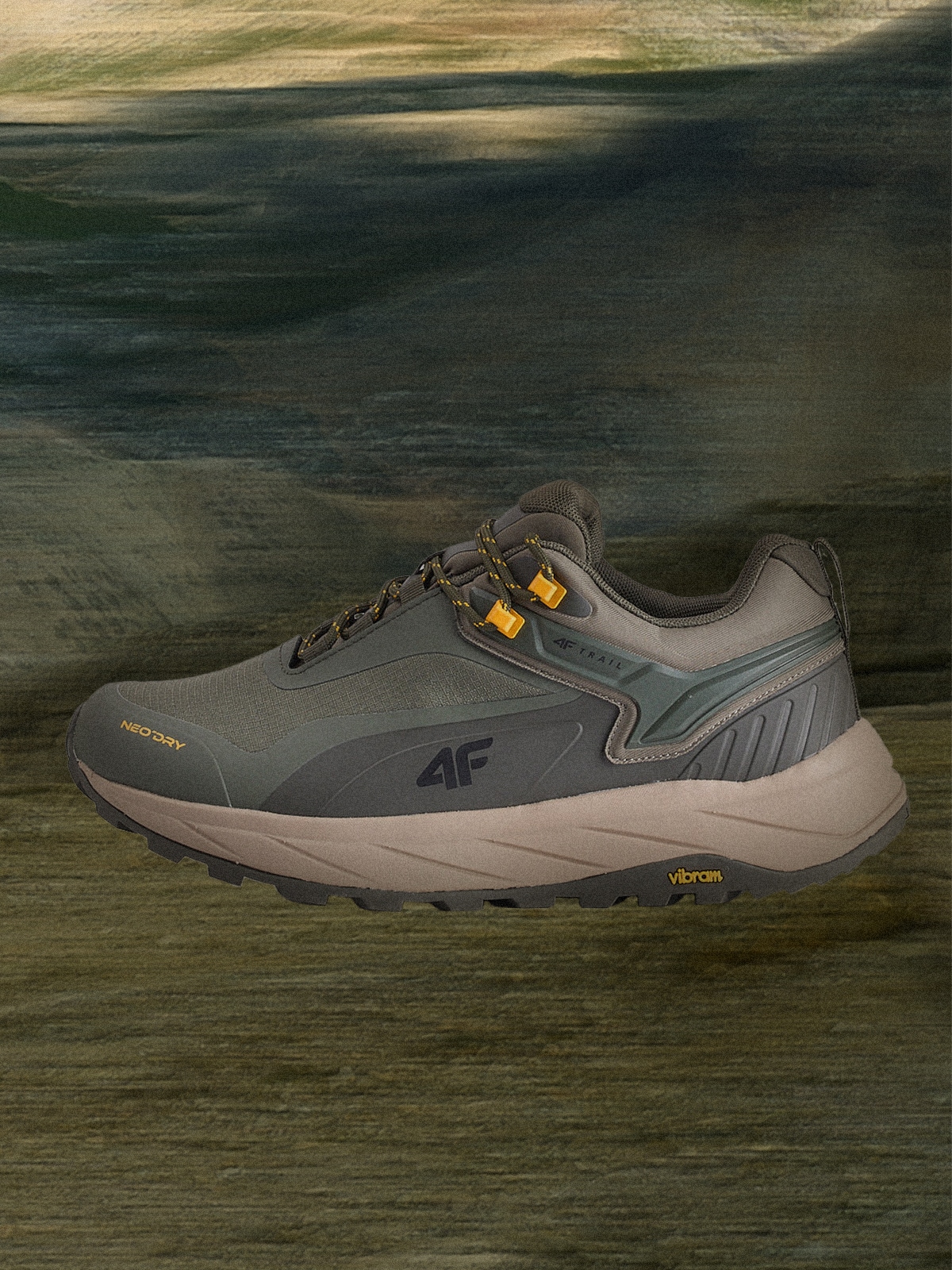 4F Niskie buty trailowe z membraną męskie - khaki 46