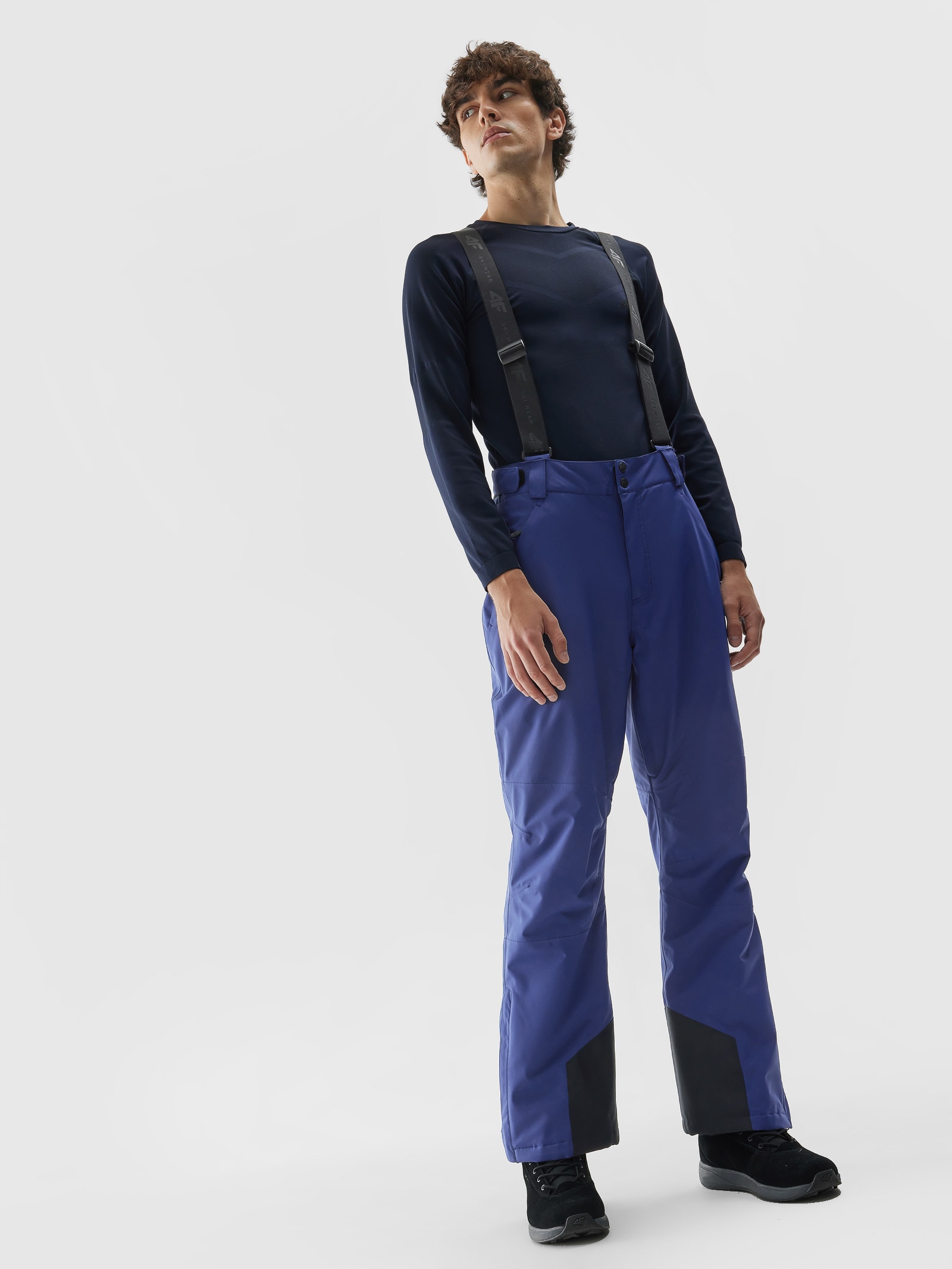 4F Spodnie narciarskie z szelkami membrana 8000 męskie - granatowe L