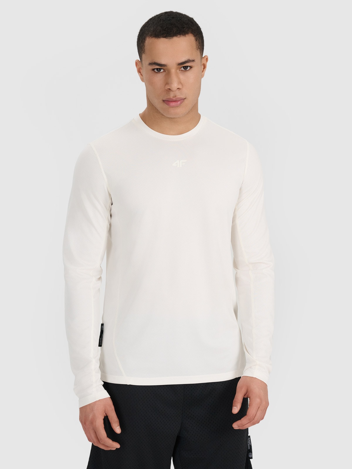 4F Longsleeve do koszykówki regular szybkoschnący męski - biały S