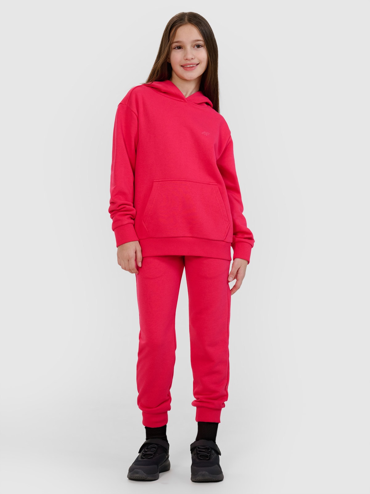 4F Spodnie dresowe joggery dziewczęce - różowe 122 (6-7 lat)