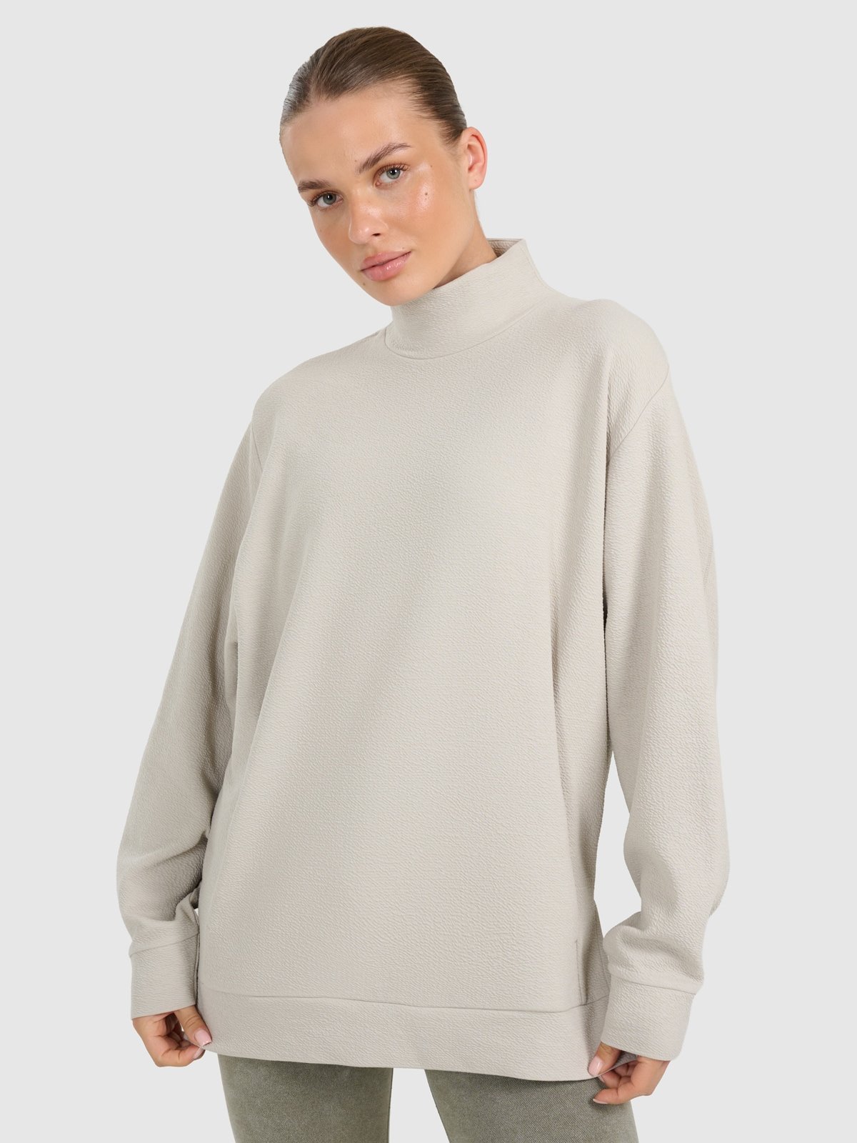 4F Bluza dresowa do jogi i pilatesu damska - beżowa S