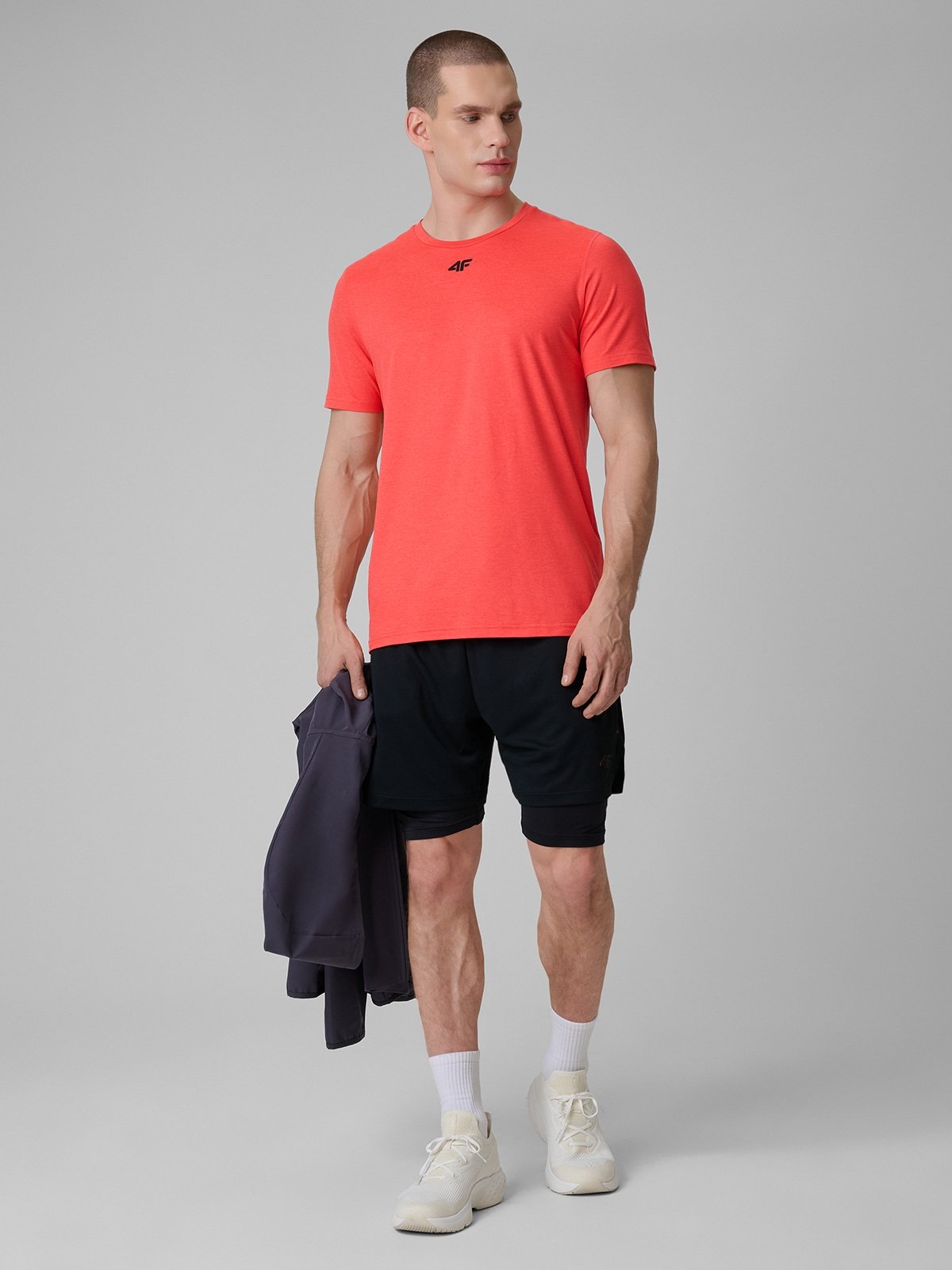 4F Spodenki treningowe szybkoschnące męskie - czarne XXL