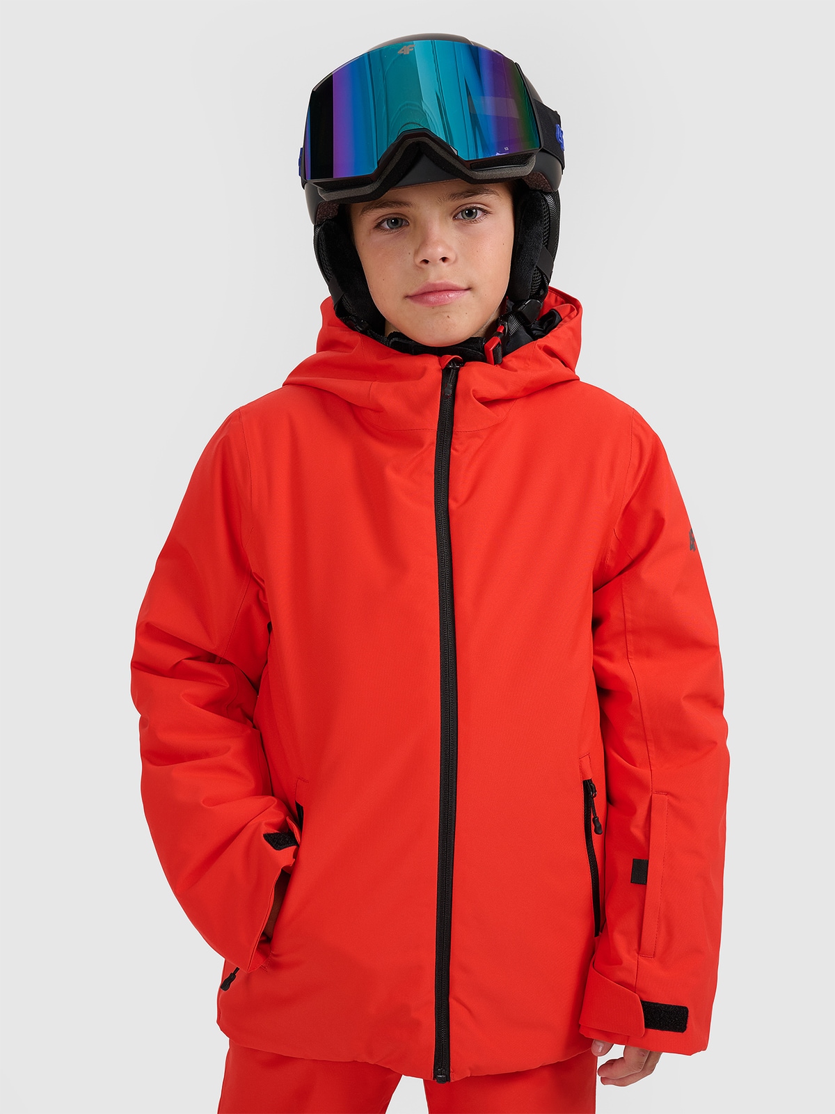 4F Kurtka narciarska membrana 5000 chłopięca - czerwona 140 (9-10 lat)