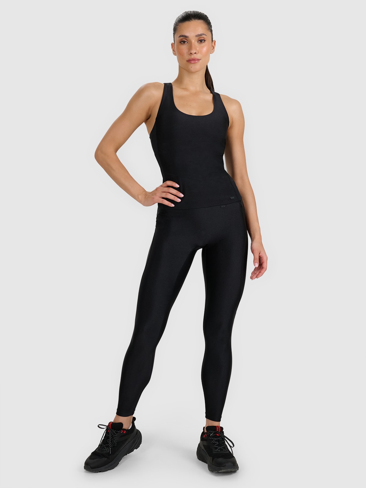 4F Legginsy treningowe szybkoschnące damskie - czarne XL