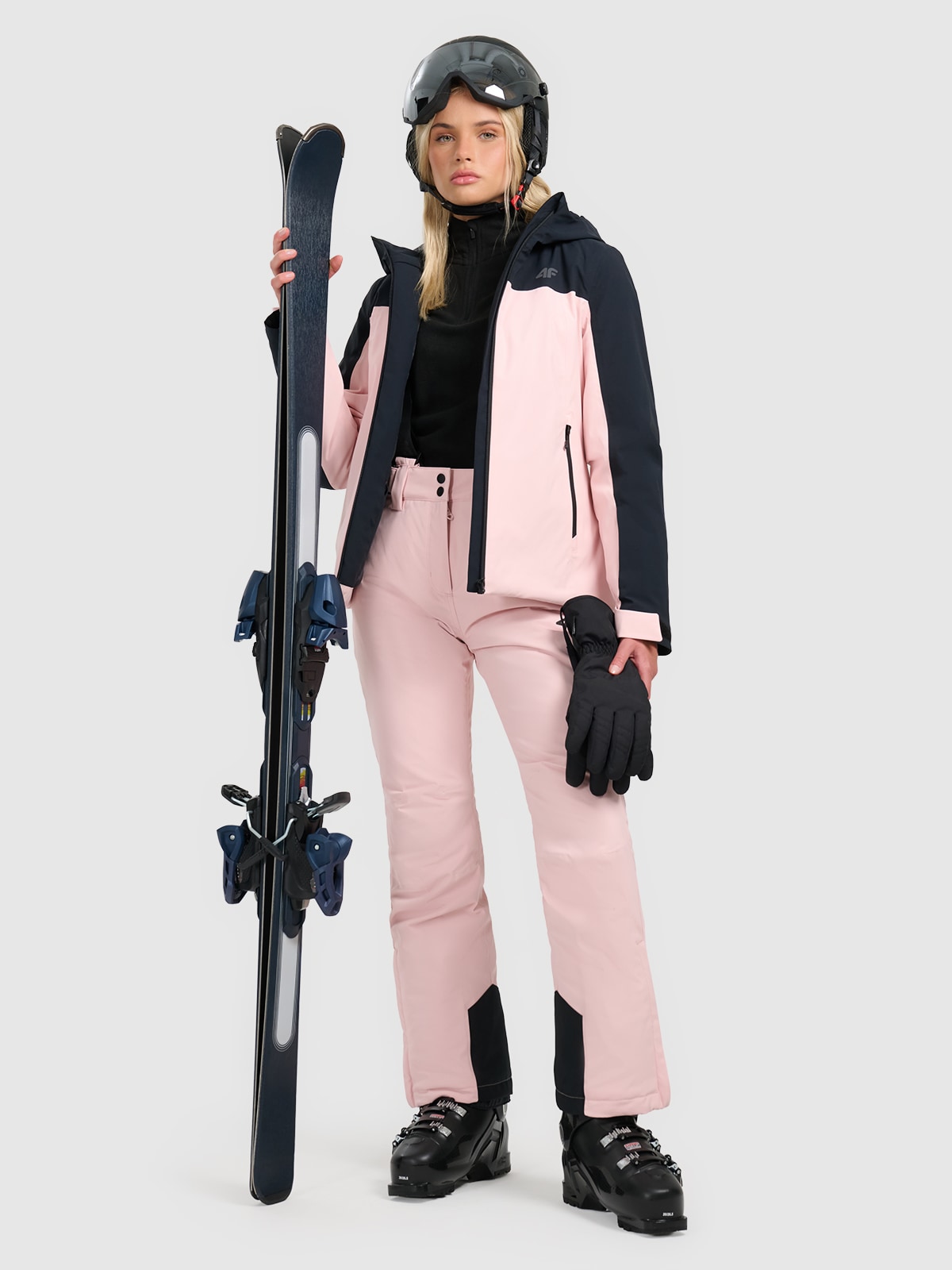 4F Spodnie narciarskie membrana 5000 damskie - różowe XS