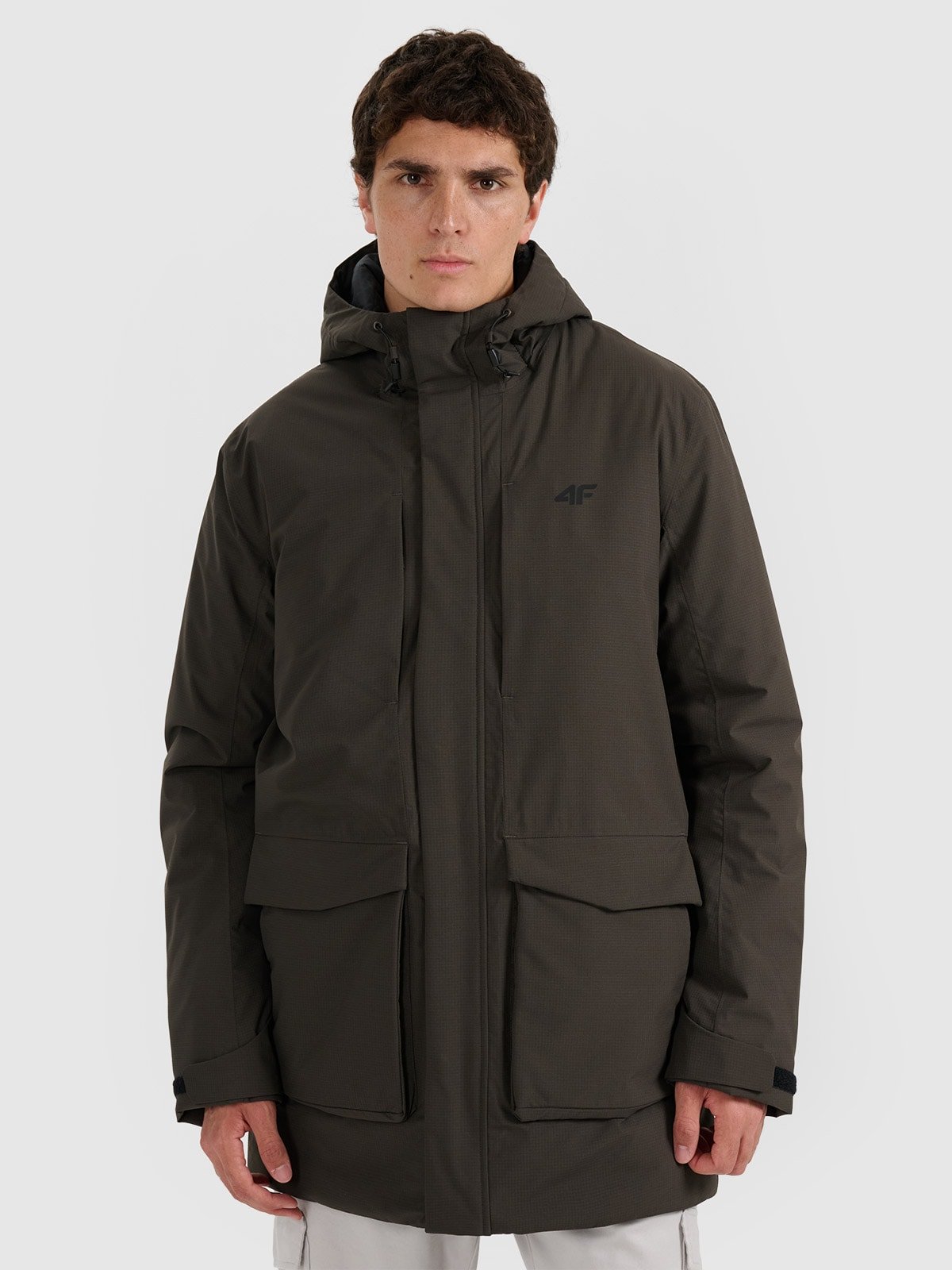 4F Parka przejściowa membrana 8000 męska - oliwkowa/khaki L