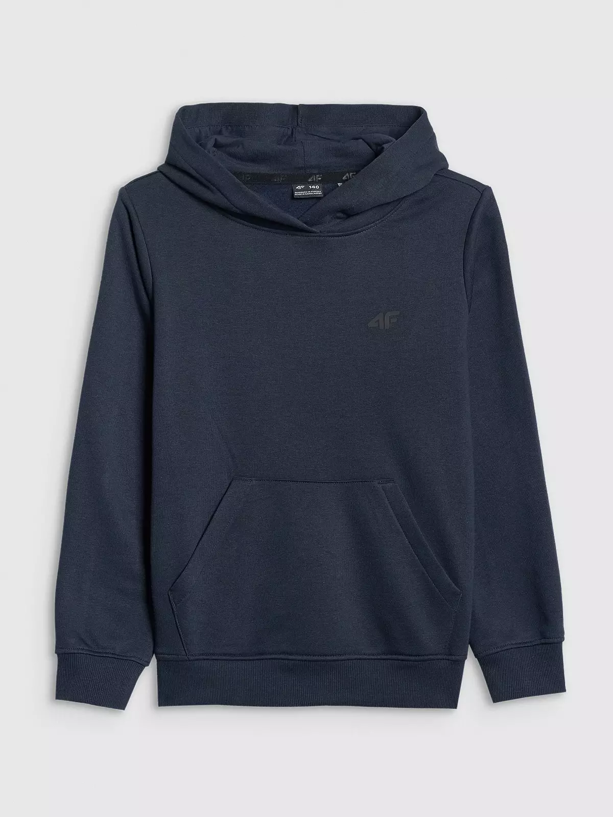 4F Bluza dresowa nierozpinana z kapturem chłopięca - granatowa 128 (7-8 lat)