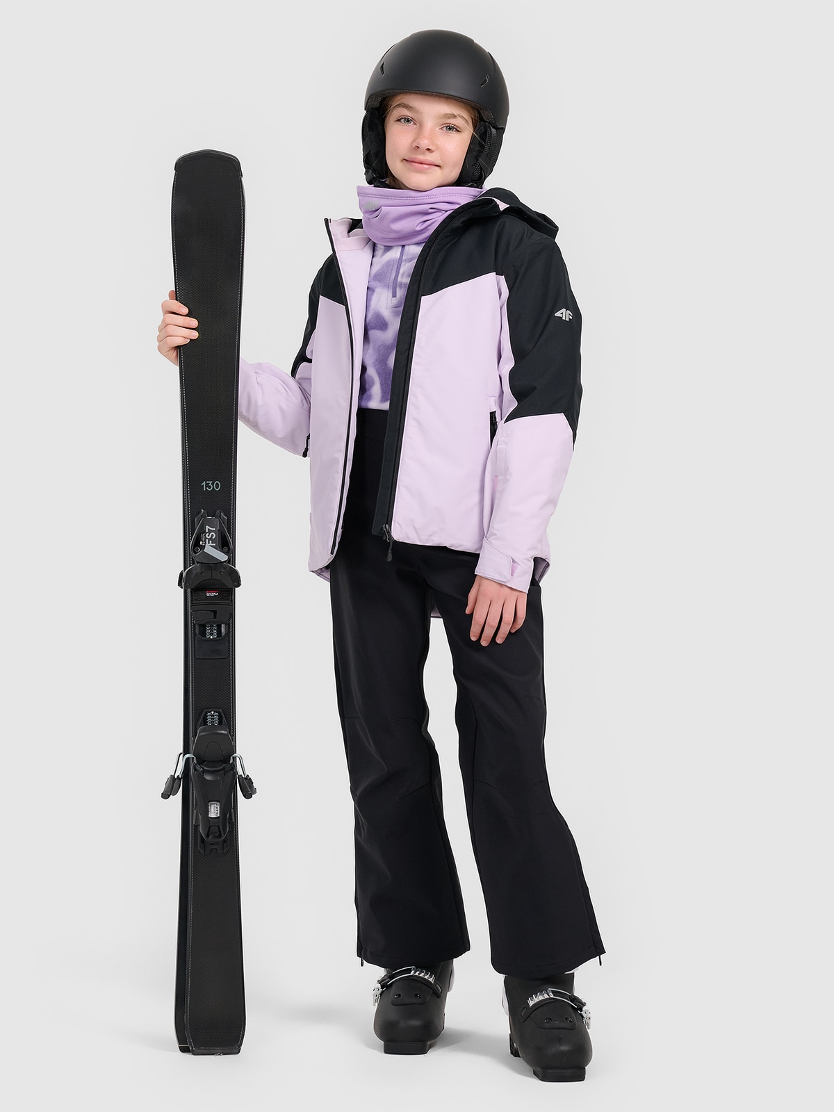 4F Spodnie narciarskie softshell membrana 5000 dziecięce - czarne 140 (9-10 lat)