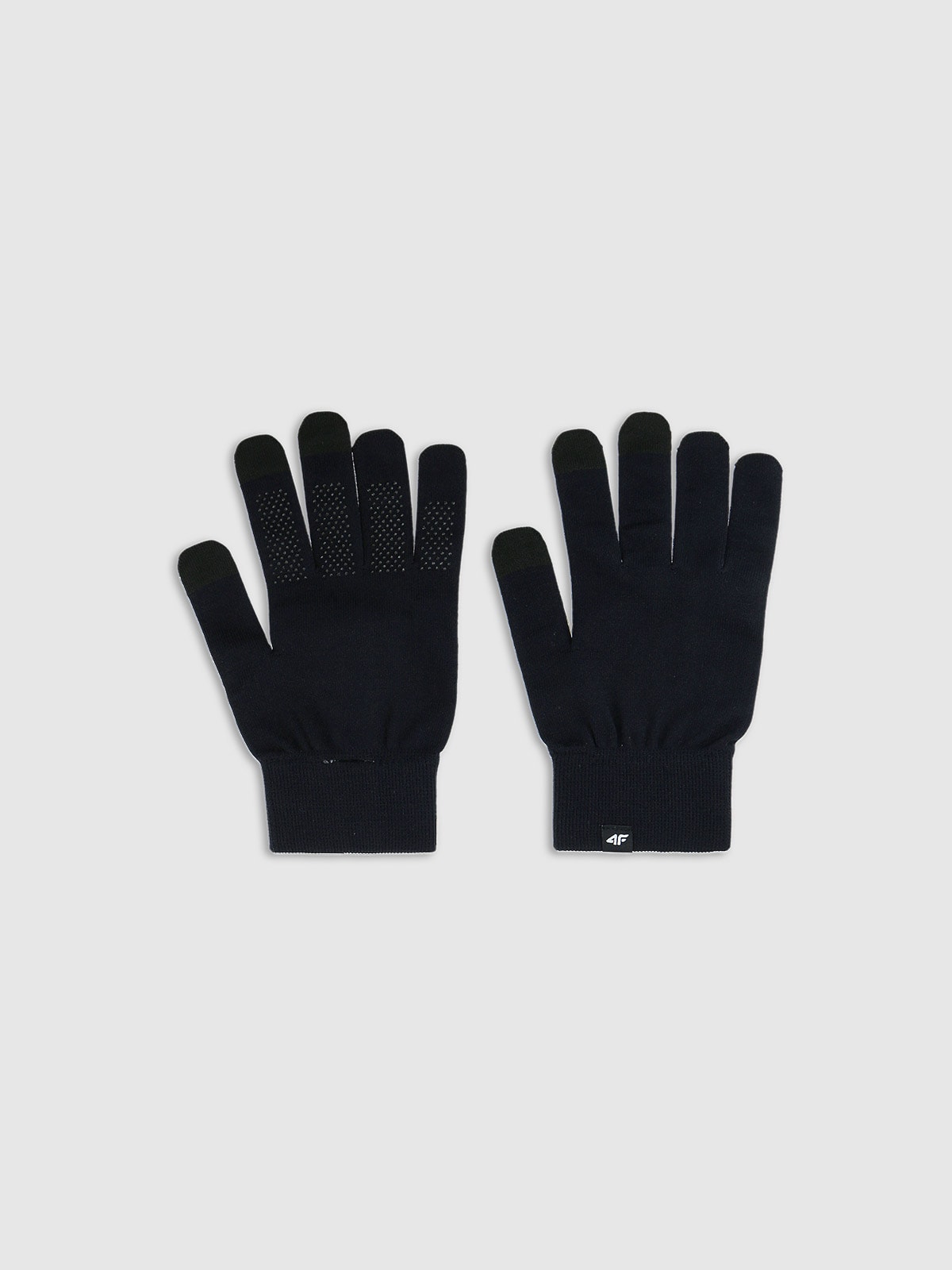 4F Rękawiczki dzianinowe Touch Screen uniseks - czarne L/XL