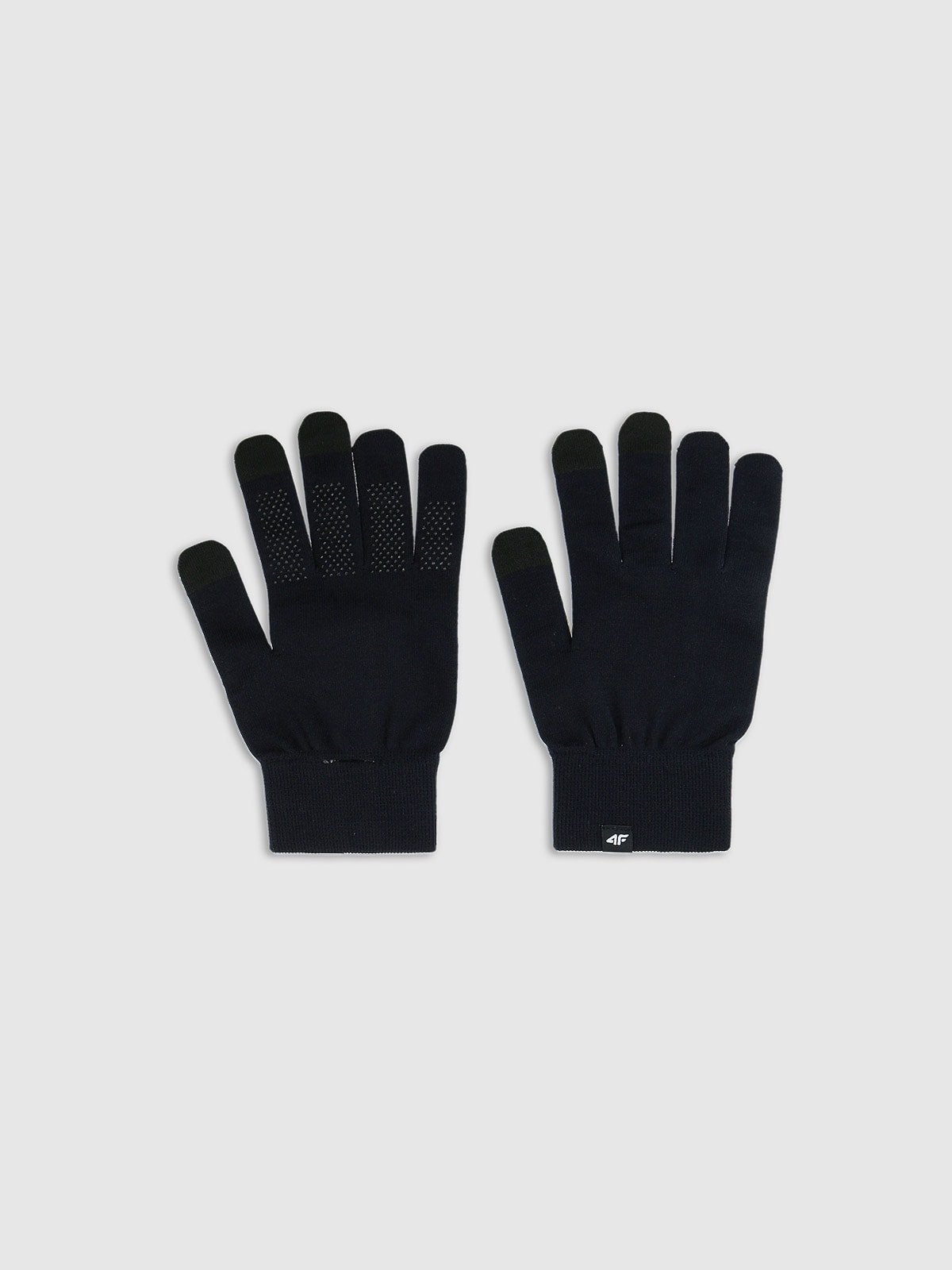 4F Rękawiczki dzianinowe Touch Screen uniseks - czarne L/XL