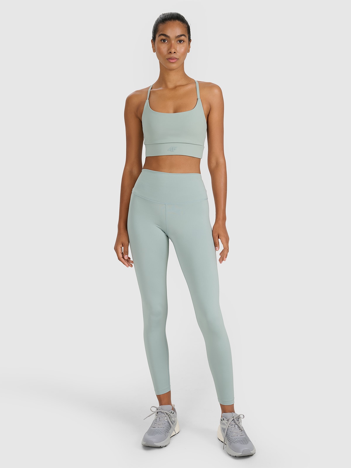 4F Legginsy treningowe szybkoschnące damskie - zielone XS