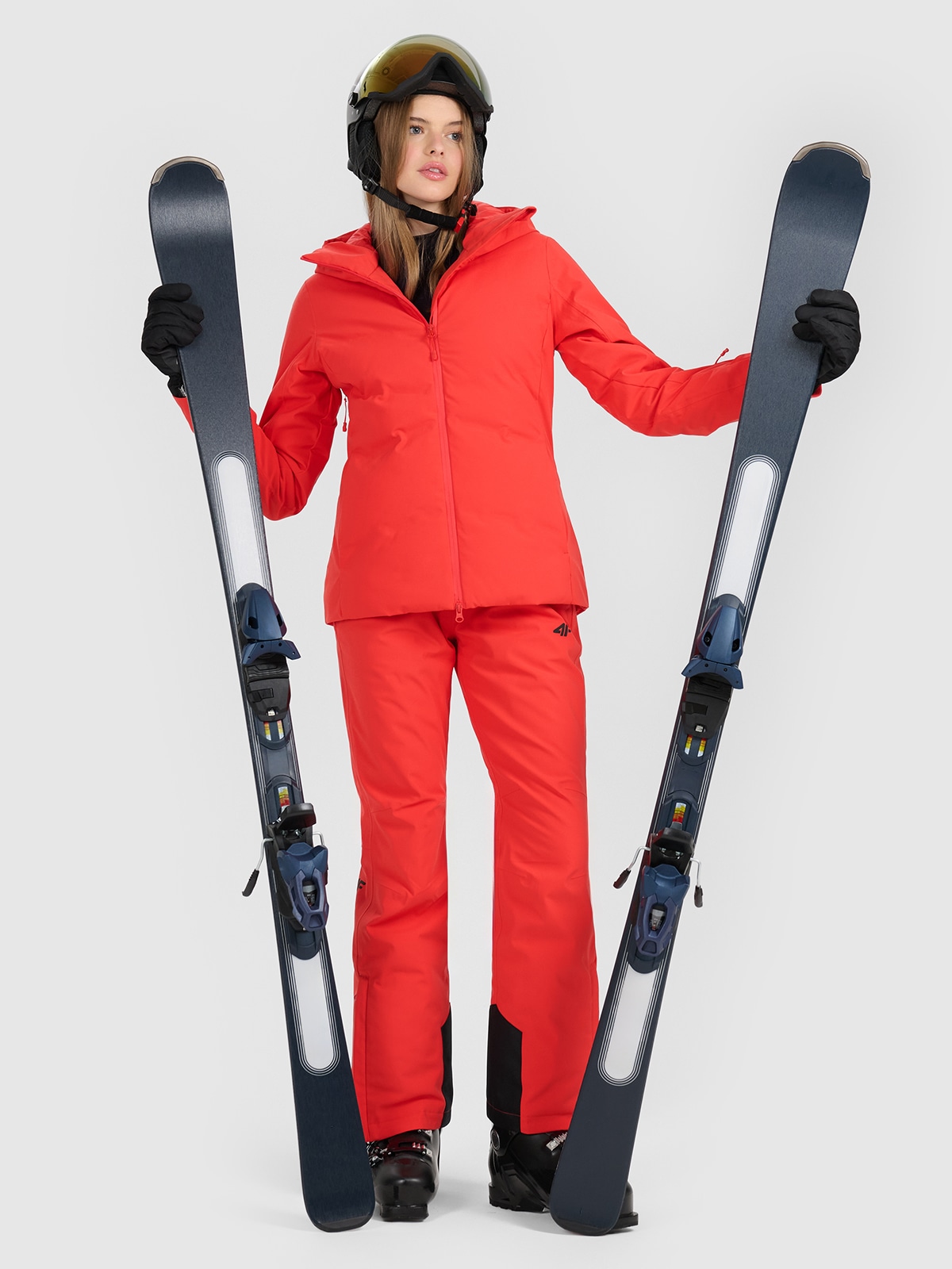 4F Spodnie narciarskie membrana 5000 damskie - czerwone XS