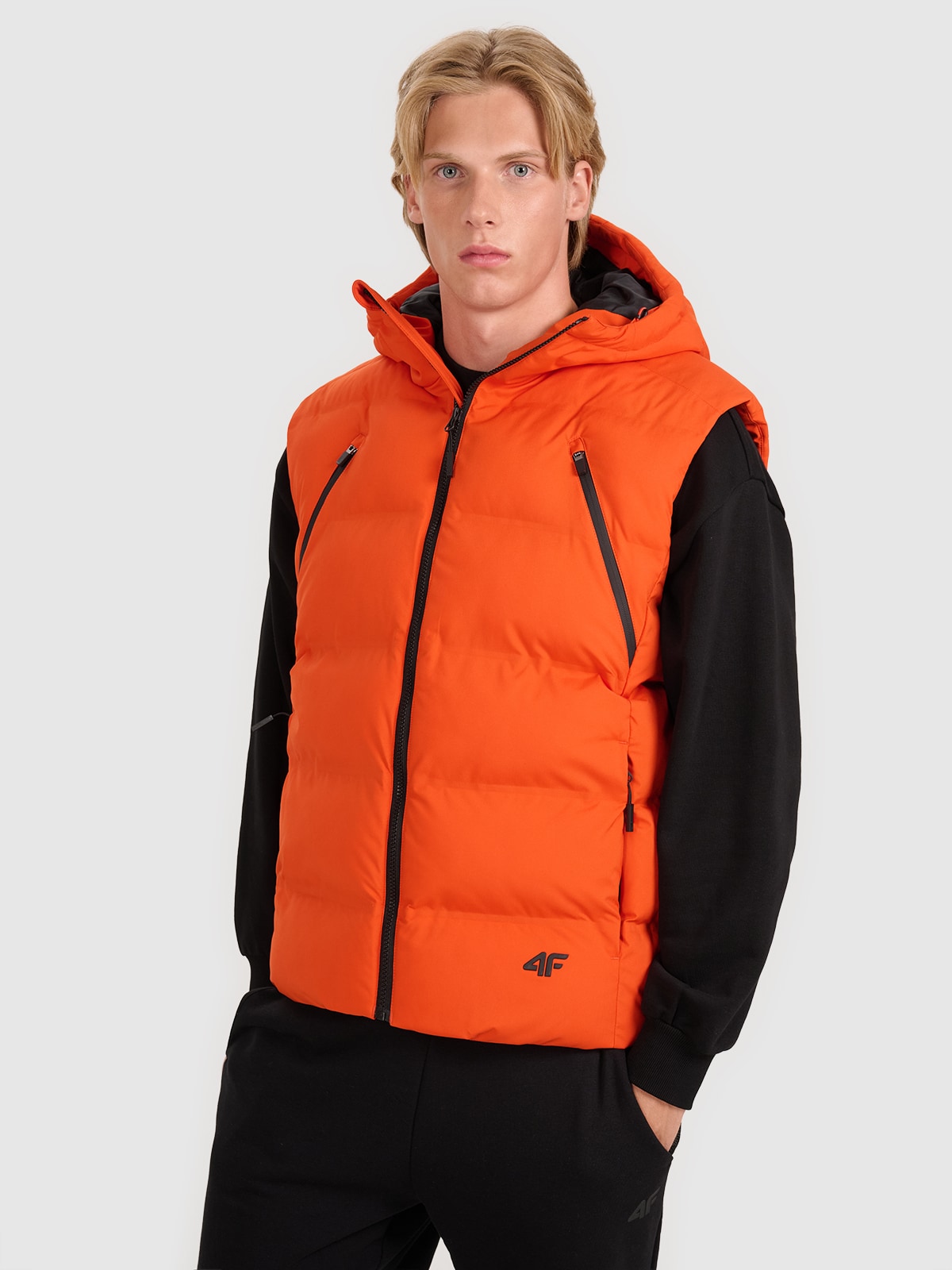 4F Bezrękawnik puchowy z wypełnieniem syntetycznym męski - pomarańczowy XL