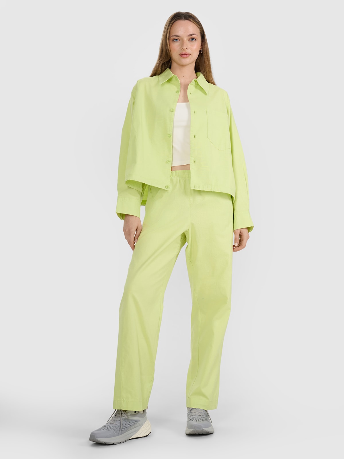 4F Spodnie casual damskie - żółte XS