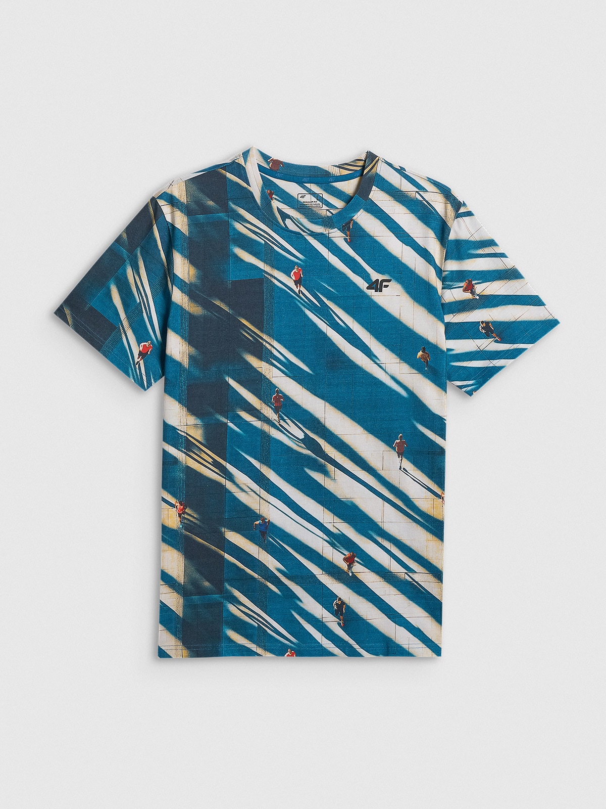 4F T-shirt regular z nadrukiem męski - multikolor XXL