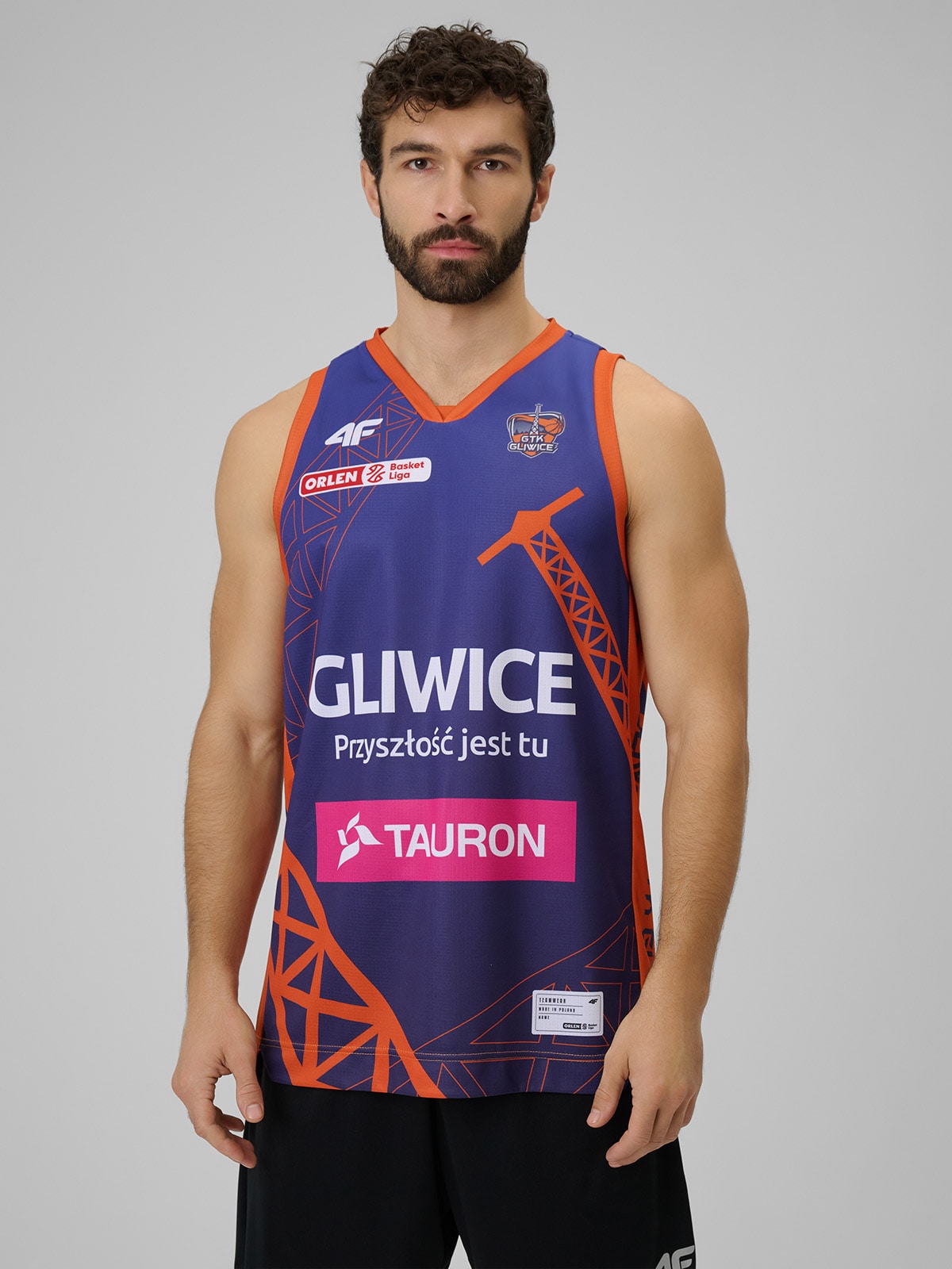 4F Koszulka meczowa replika wyjazdowa z sezonu 2025/26 męska 4F x GTK Gliwice - granatowa 3XL