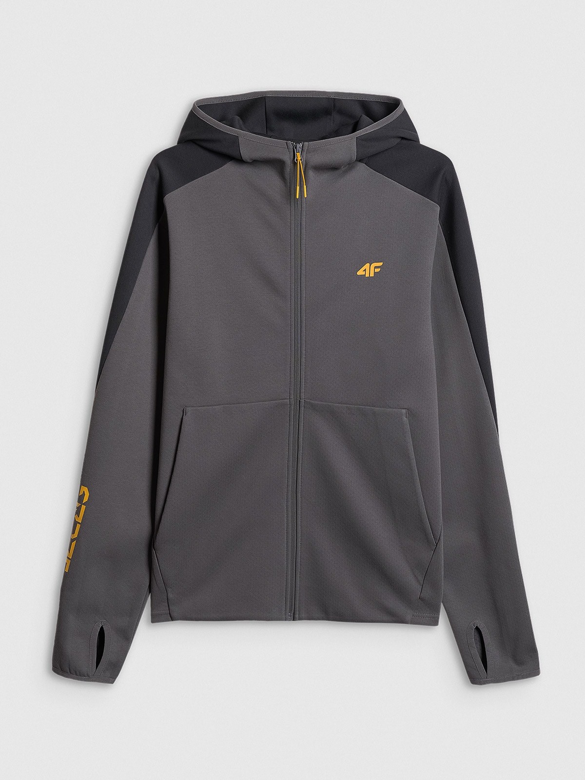 4F Bluza dresowa regular z kapturem męska - szara 3XL