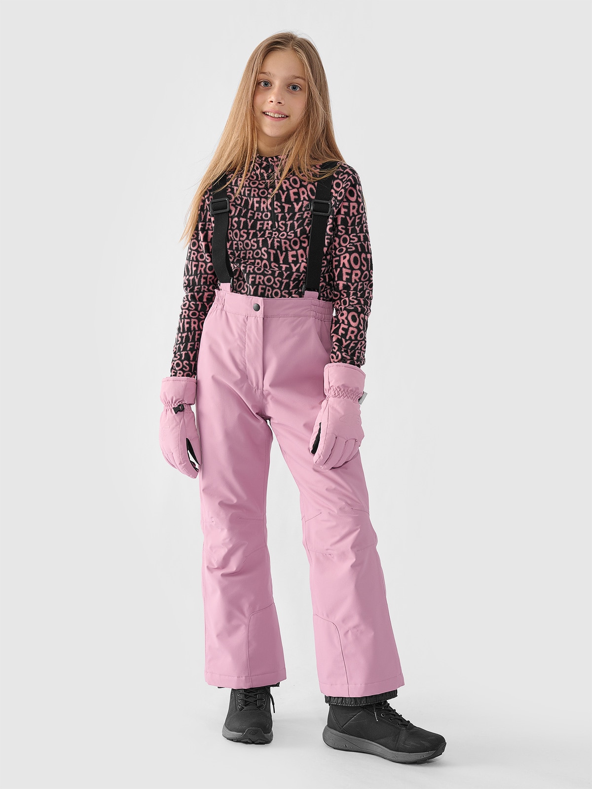 4F Spodnie narciarskie membrana 5000 dziewczęce - różowe 146 (10-11 lat)