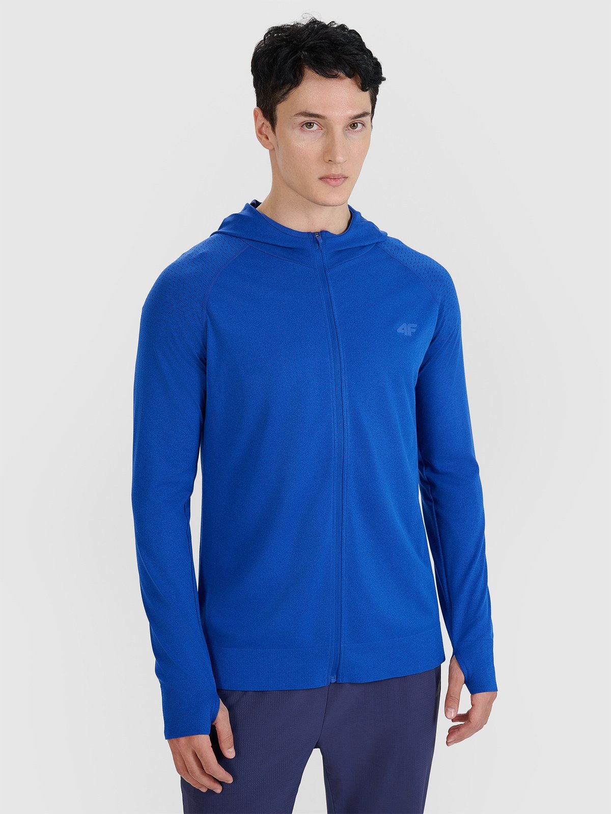 4F Bluza do biegania w terenie szybkoschnąca męska - niebieska L/XL